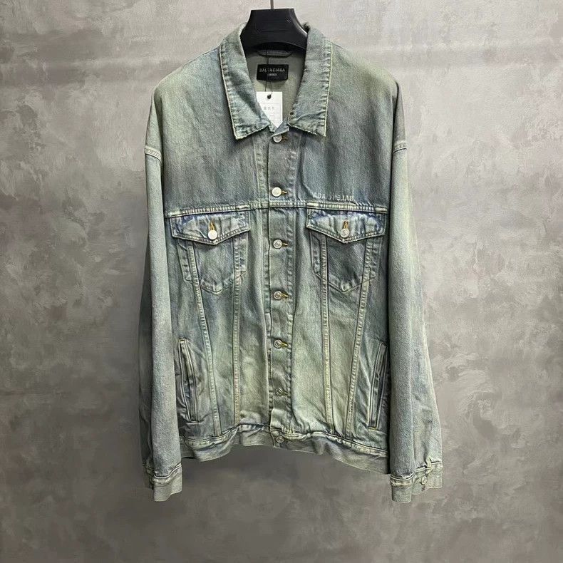 Balenciaga Blue Logo Denim Jacket from Balenciaga-2506