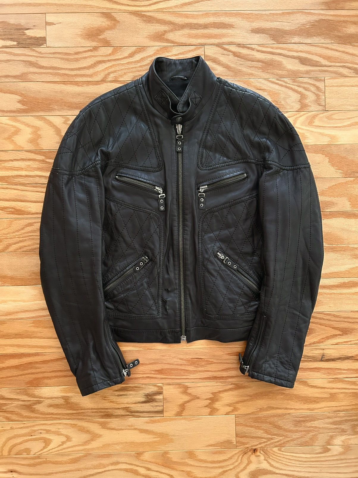 Roberto Cavalli SS2008 Cavalli Moto Biker Black Leather Jacket Size US XL / EU 56 / 4 - 1 Thumbnail