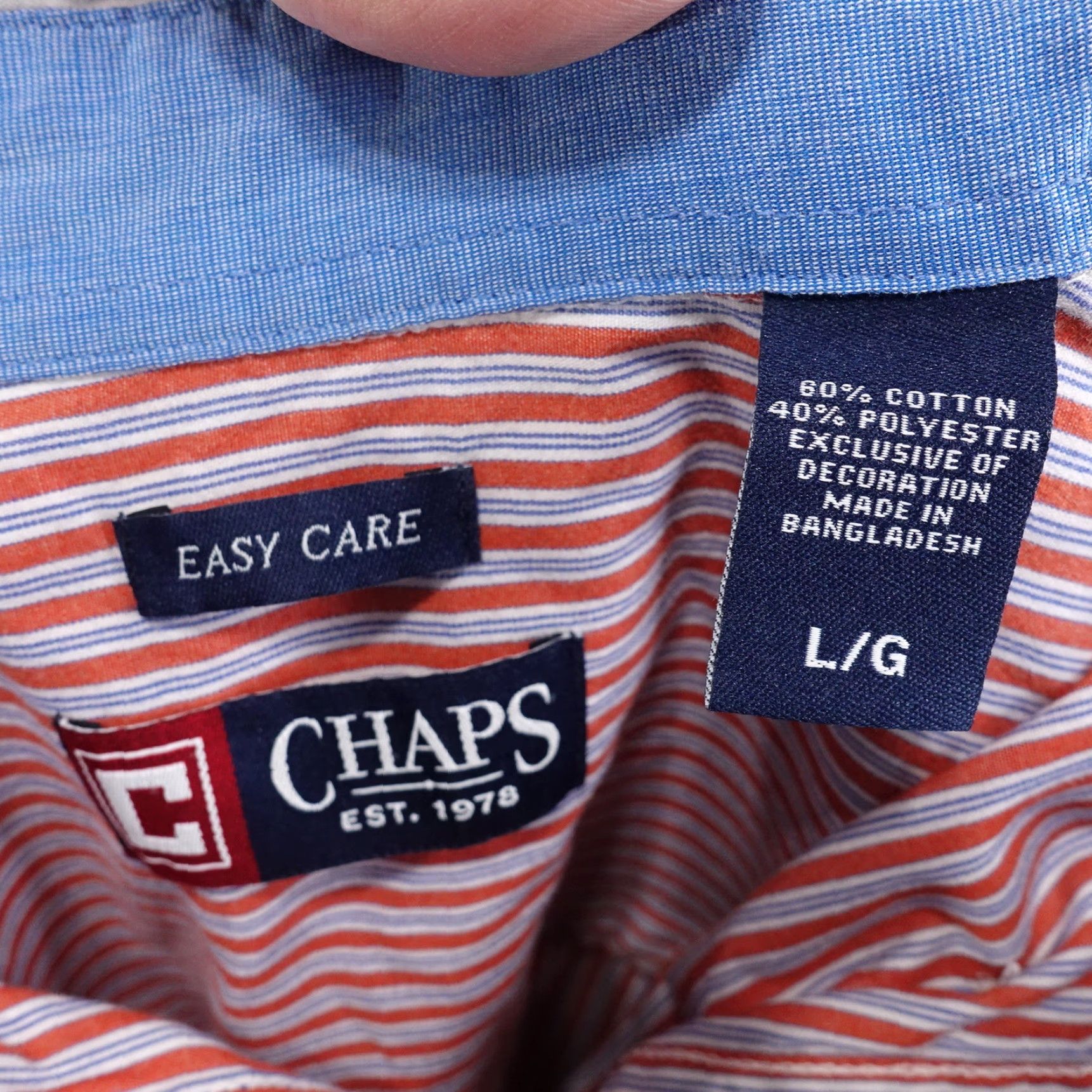 Chaps VINTAGE Chaps Men's Long Sleeve Button-Up Shirt - Red Check Pattern, Casual, Office, Fall/Spring/Winter, Size Large Size US L / EU 52-54 / 3 - 7 Thumbnail