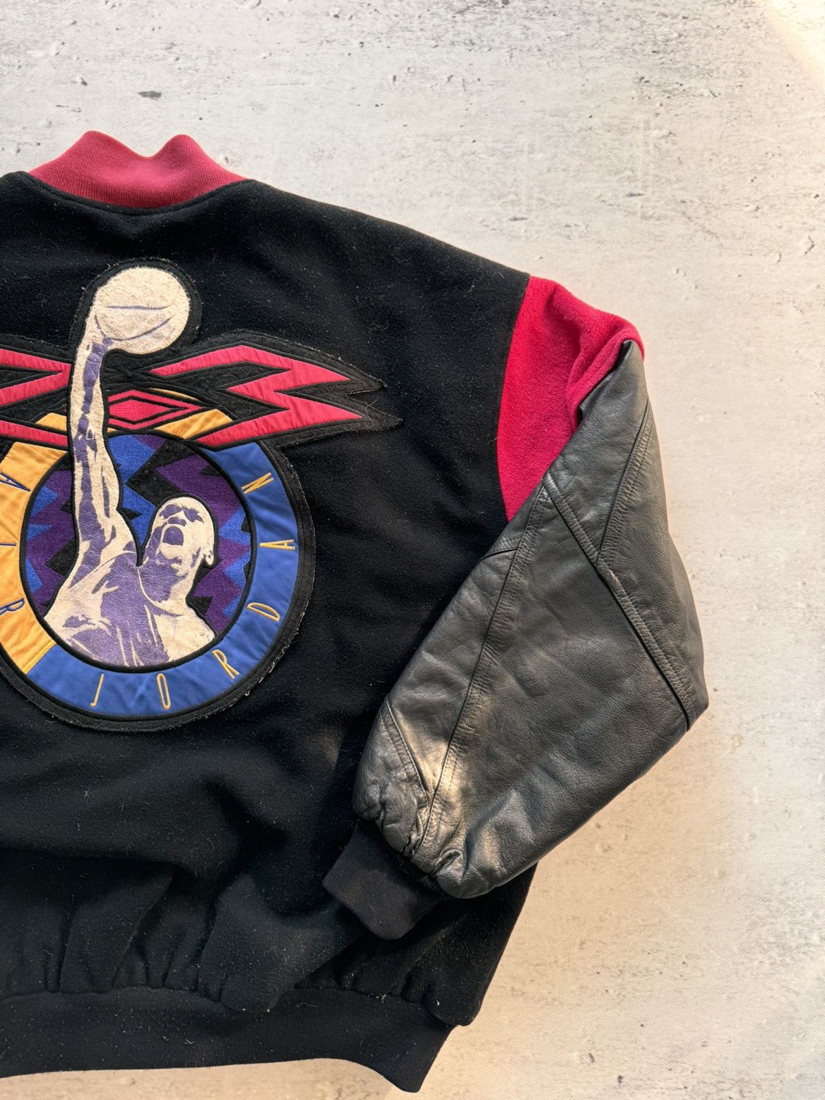 Nike Nike Jordan vintage 90s leather sleeve varsity jacket Size US XL / EU 56 / 4 - 12 Thumbnail