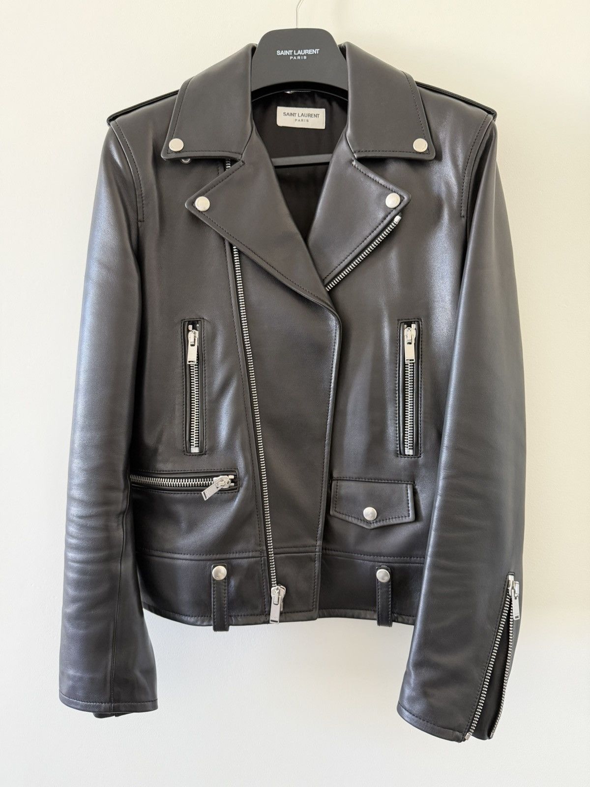 Hedi Slimane × Saint Laurent Paris 13ss Cafe Racer Leather Jacket