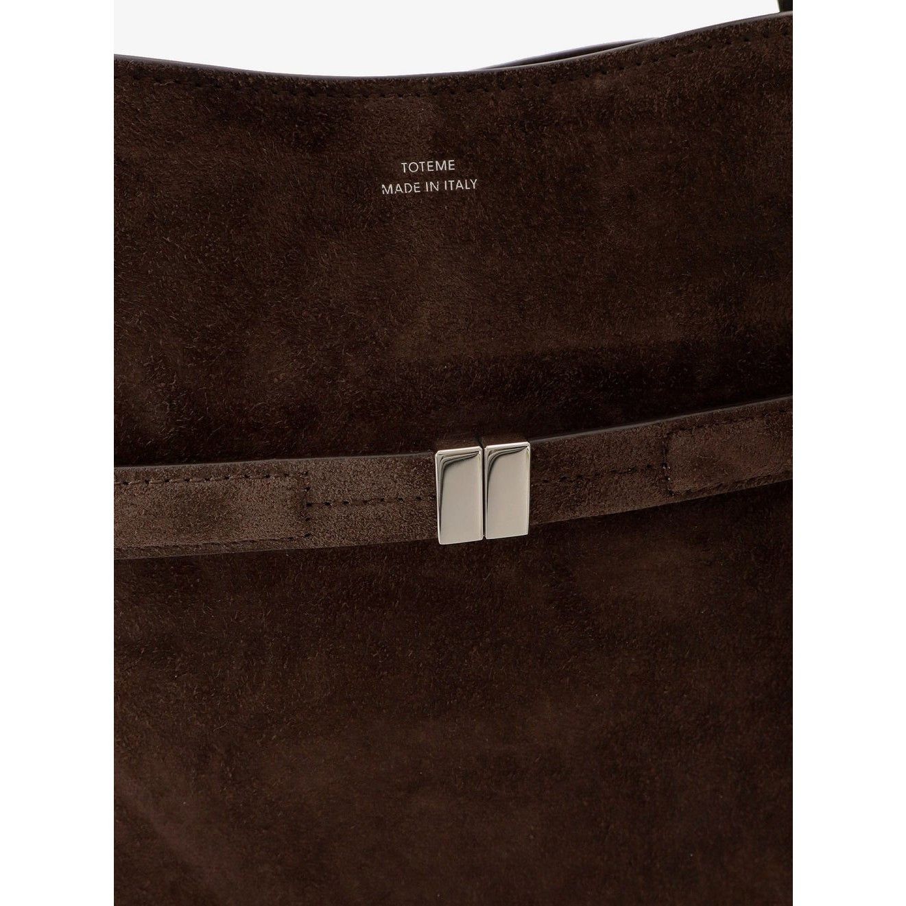 Toteme TOTEME Brown Suede Belted Bucket Bag New Size ONE SIZE - 4 Thumbnail