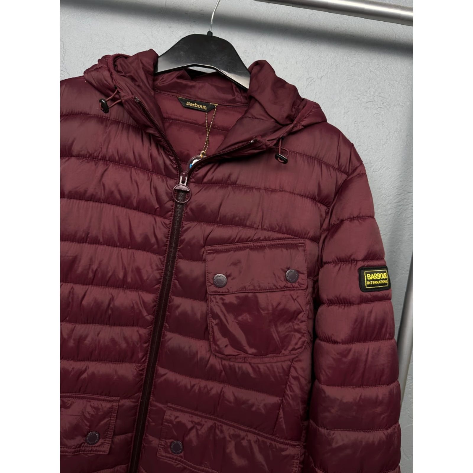 Barbour Barbour International Ouston Hooded Quilted Jacket Mens XL Barbour International Jacket Size US XL / EU 56 / 4 - 2 Thumbnail