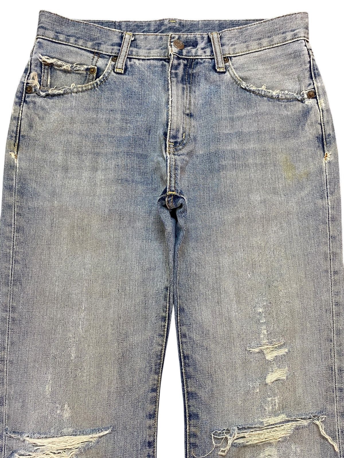 Japanese Brand Vintage Uniqlo Faded Wash Distressed Flare Jeans Size US 31 - 3 Thumbnail