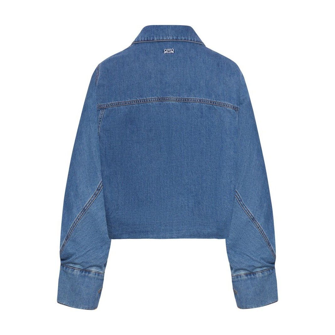 Loewe LOEWE Wide Sleeve Blue Cropped Denim Jacket New & Authentic Size M / US 6-8 / IT 42-44 - 2 Thumbnail
