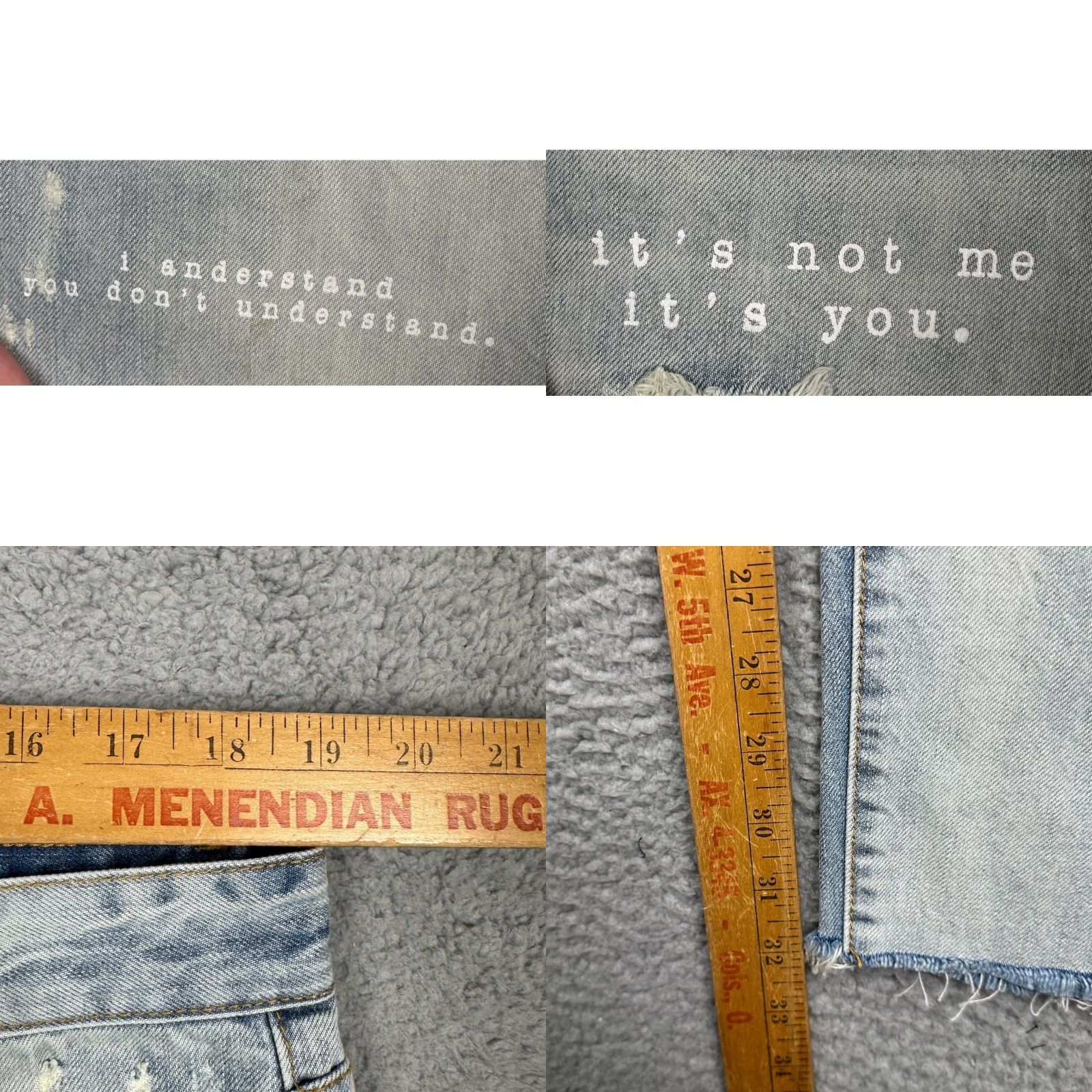 Lifted Anchors VINTAGE Lifted Anchors Jeans Mens 38 Blue Slim Straight Graphic Quote Distressed Denim Size US 38 / EU 54 - 8 Thumbnail