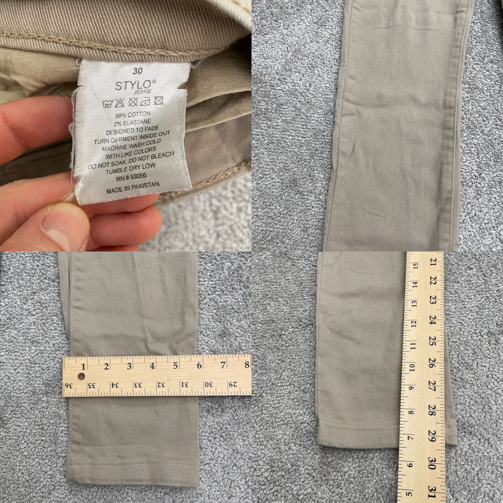 Denime Stylo 205 Skinny Denim Jeans Womens 30 Brown Mid Rise Stretch Casual 28x29.5 Size 30" / US 8 / IT 44 - 8 Thumbnail