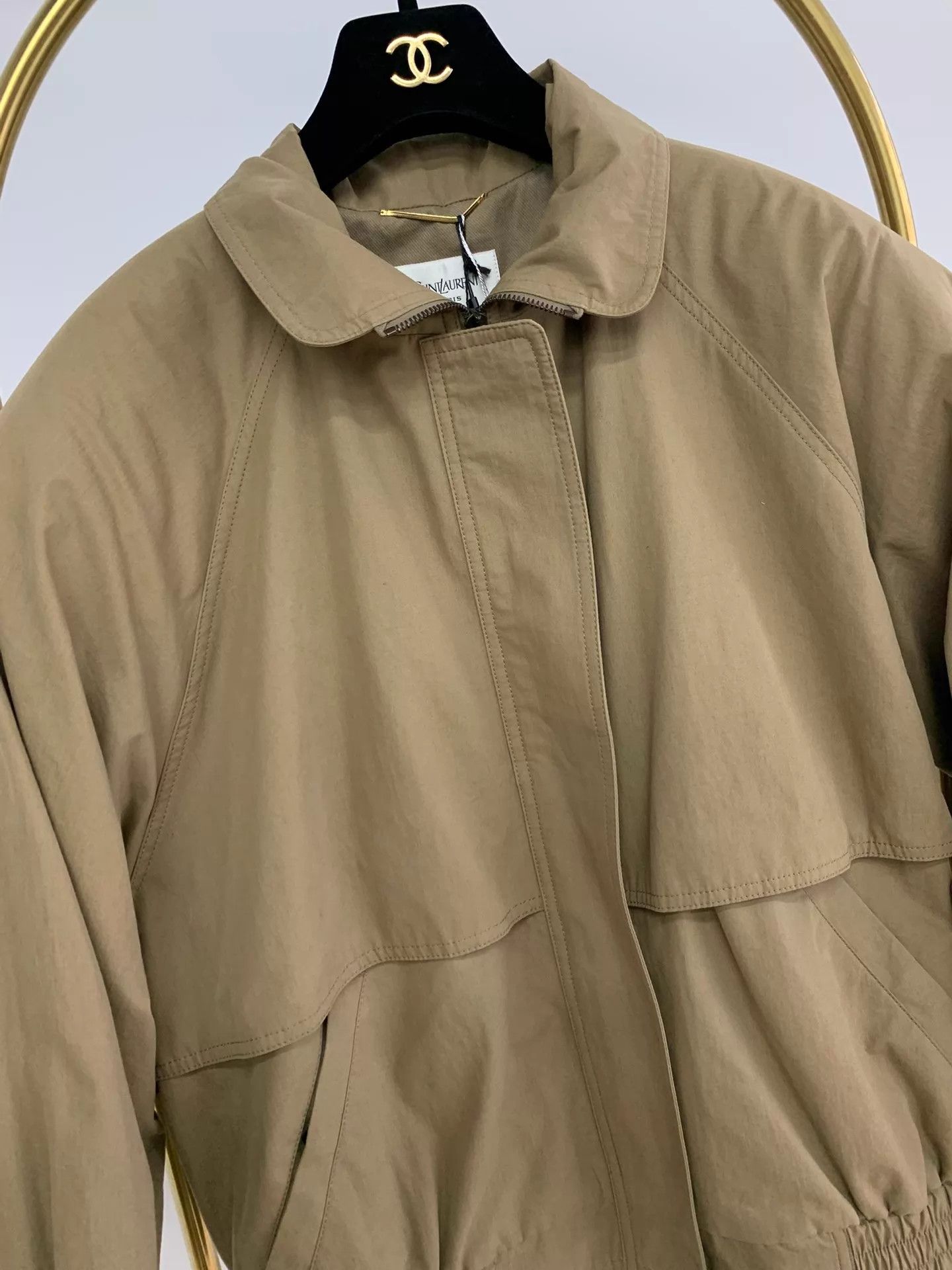 Yves Saint Laurent YSL Khaki Oversized Jacket 34 Size XXS / US 00 / IT 34 - 2 Thumbnail