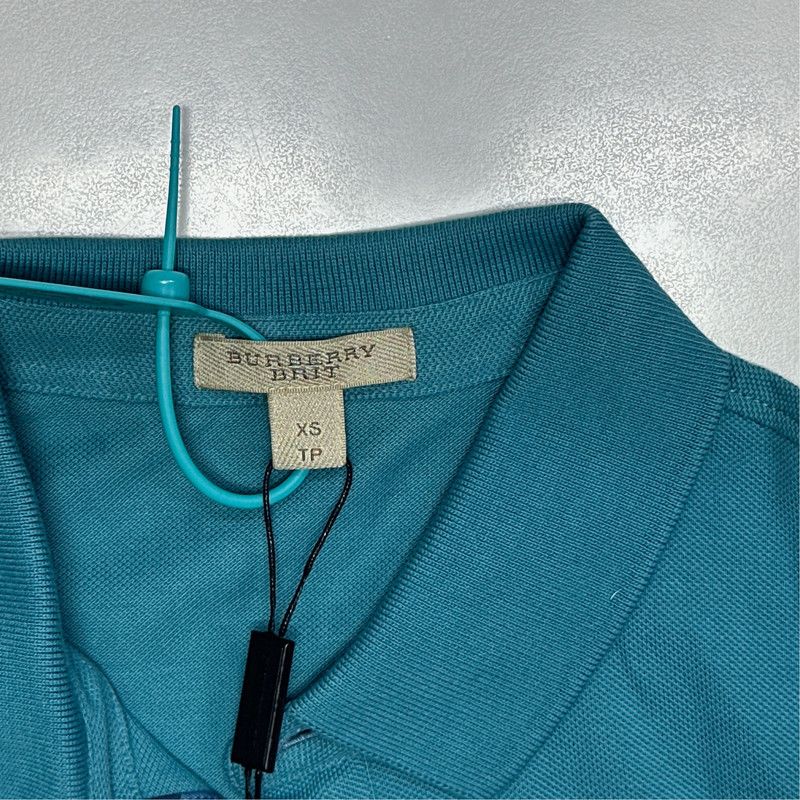 Burberry Burberry Blue Patterned Short Sleeve Polo Shirt 0079 Size US XS / EU 42 / 0 - 1 Thumbnail