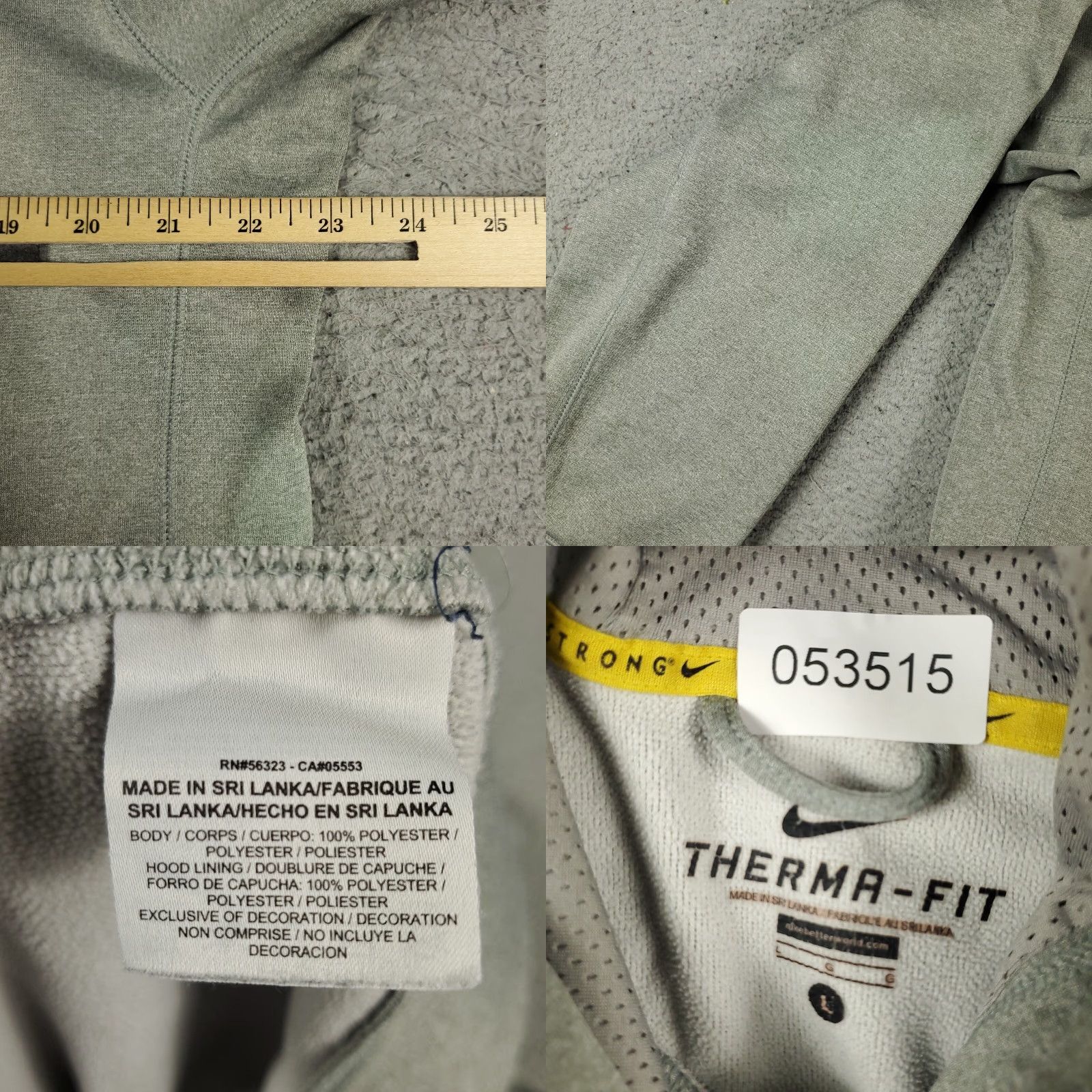 Nike Nike Hoodie Mens Large Gray Pullover Sweatshirt Swoosh Logo All Seasons Mock Neck Drawstring Regular Fit Vintage No Size US L / EU 52-54 / 3 - 8 Thumbnail