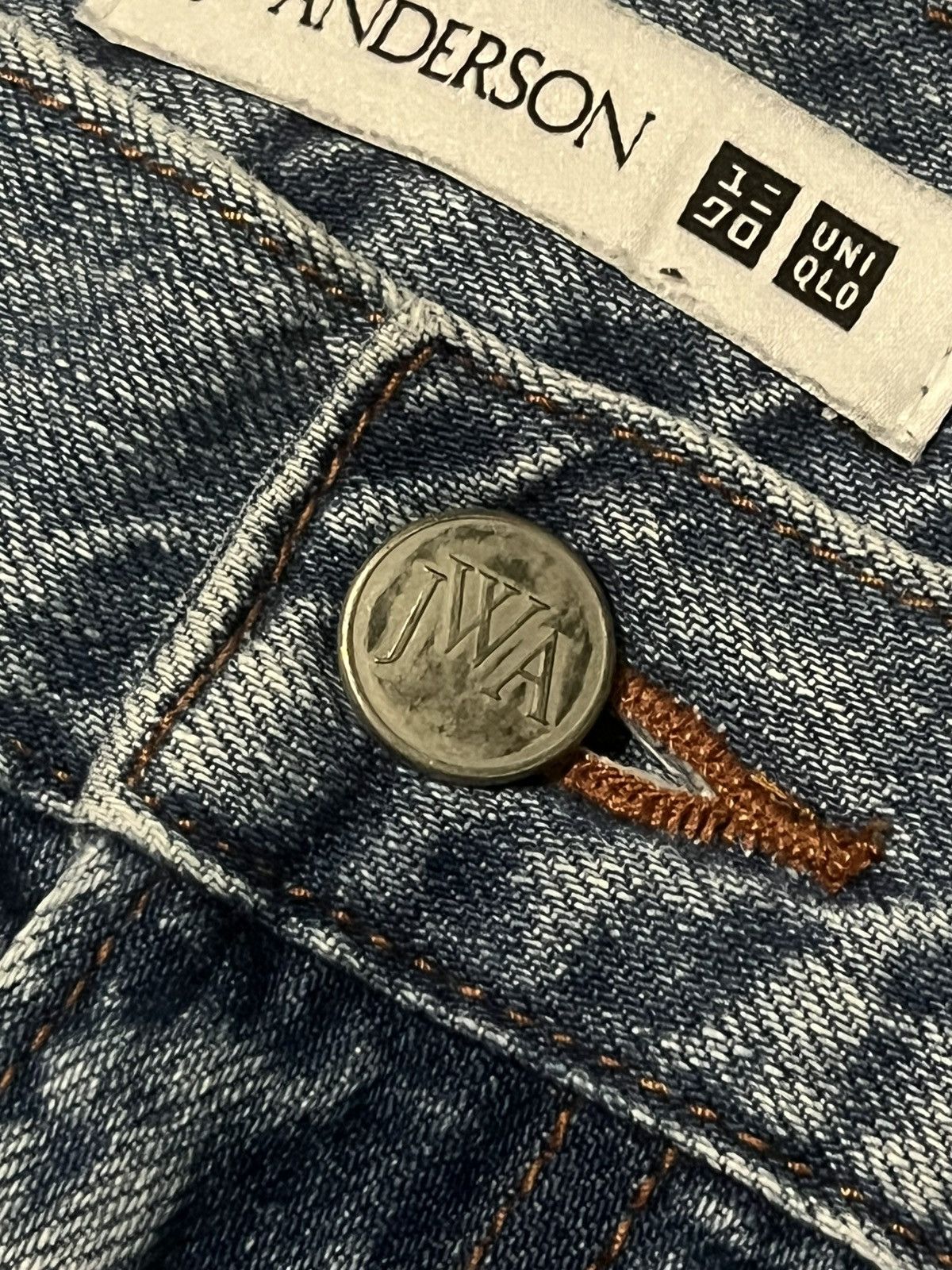 JW Anderson × Japanese Brand × Uniqlo Vintage Japan J.W Anderson x Uniqlo Blue Washed Flare Jeans Size US 33 - 5 Thumbnail