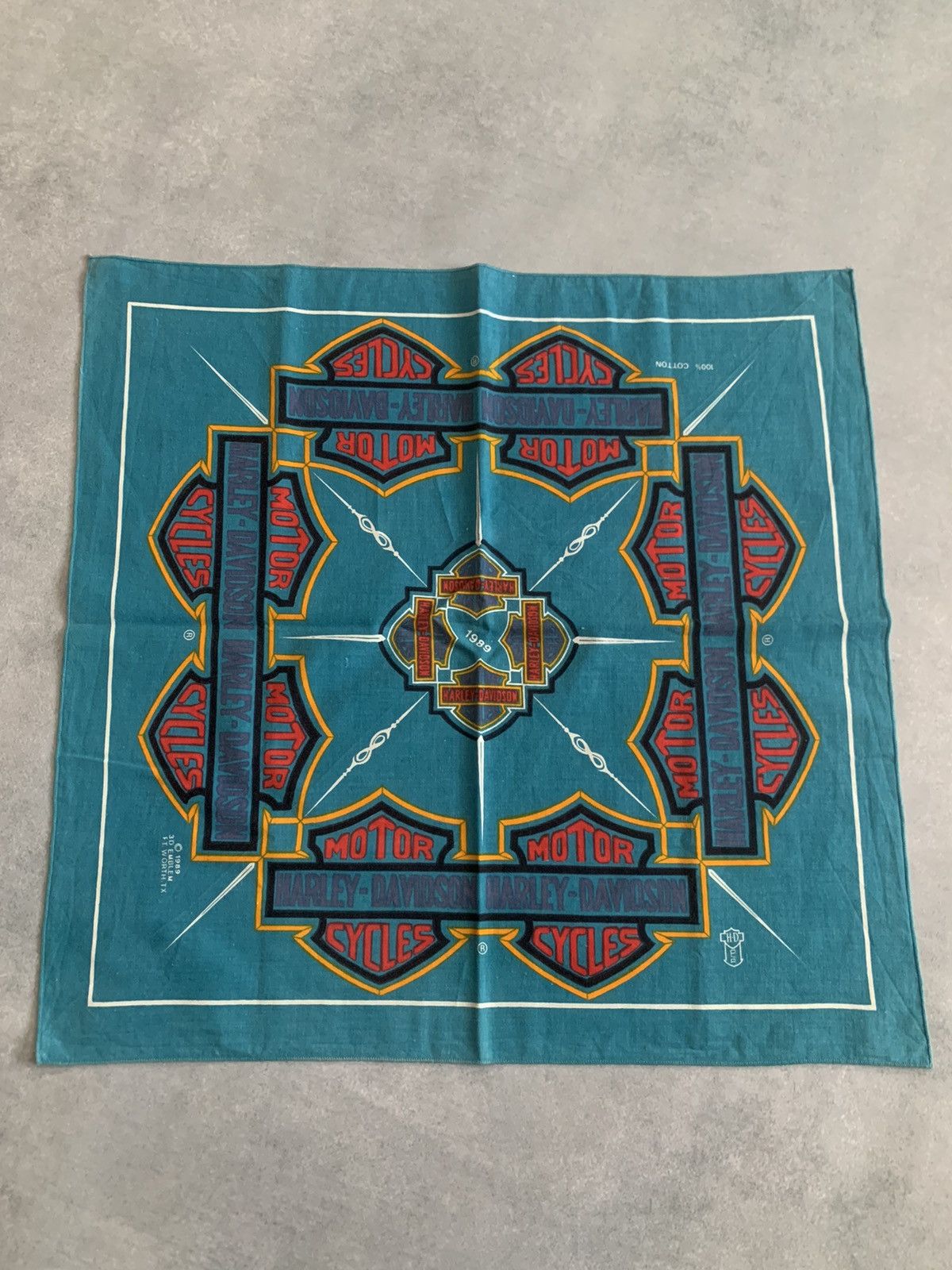 Harley Davidson × Vintage Vintage 1989 Harley-Davidson 3D Emblem bandana scarf Size ONE SIZE - 8 Thumbnail