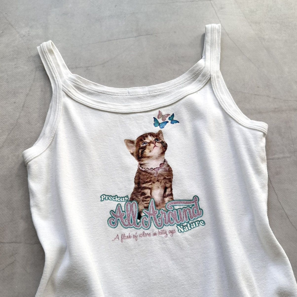 Hysteric Glamour Cute Kitty Y2K Glitter Tank Top T Shirt Miss Sixty Style Size S / US 4 / IT 40 - 2 Thumbnail