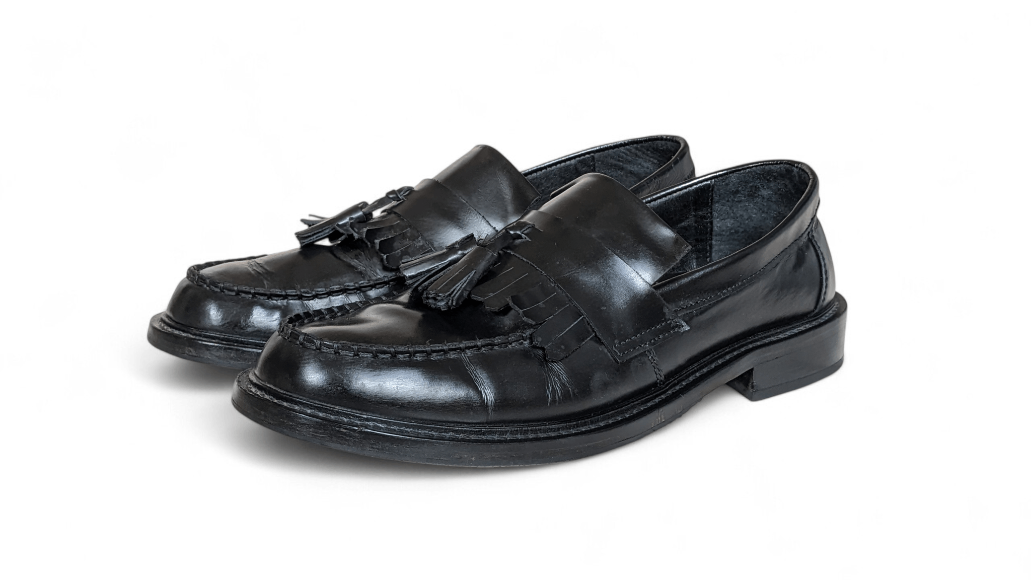 Other IKON Original Black Leather Tassel Loafers Classic Fringe Size US 10.5 / EU 43-44 - 1 Thumbnail
