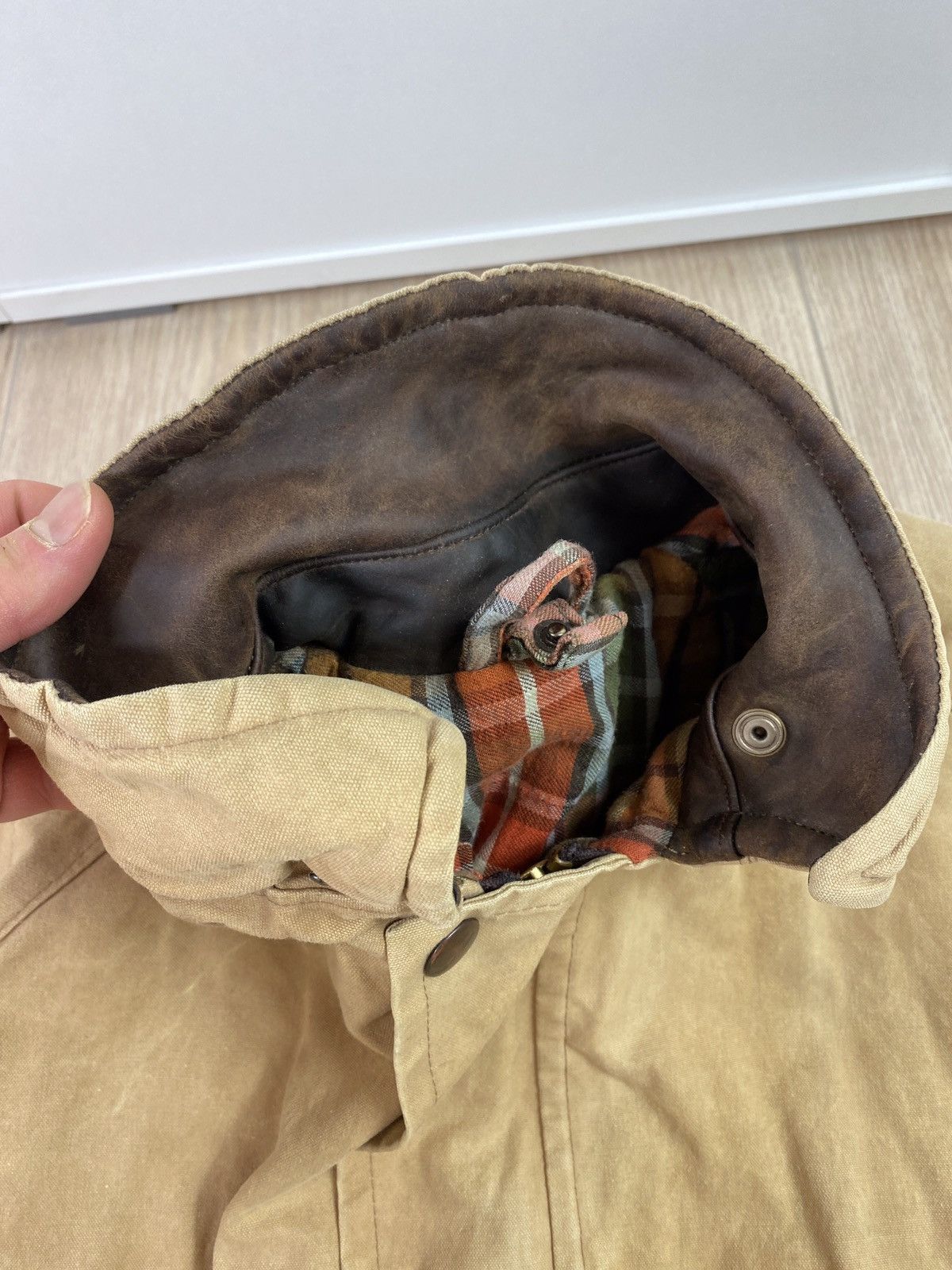 Carhartt × Japanese Brand × Vintage Vintage J97 Grey Detroit Carhartt Jacket Rare Leather pocket Size US XXL / EU 58 / 5 - 8 Thumbnail