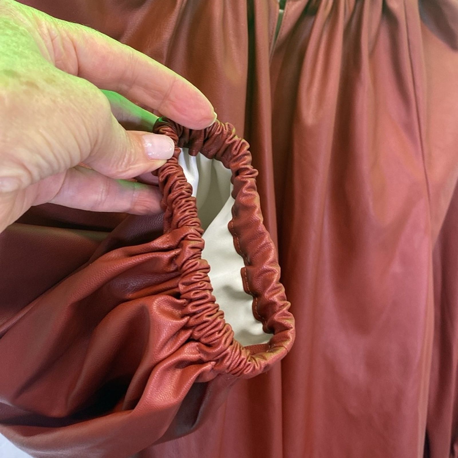 WhoWhat NWOT faux leather Cabernet red top Size M / US 6-8 / IT 42-44 - 4 Thumbnail