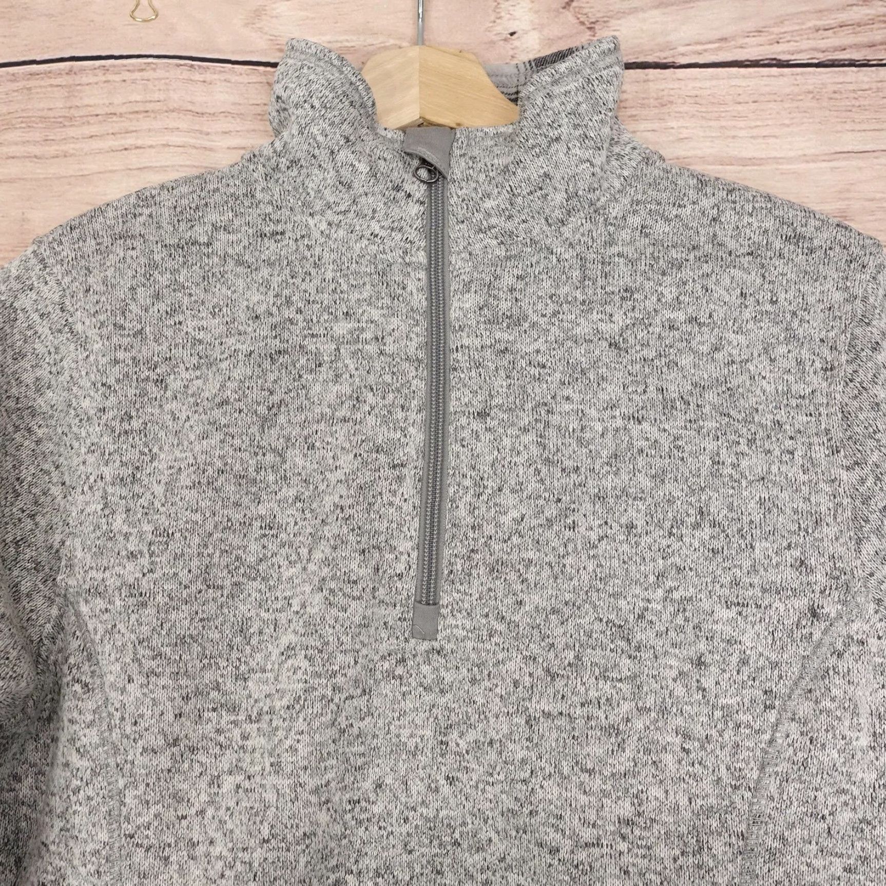 Eddie Bauer Eddie Bauer Womens M Gray 1/4 Zip Fleece Pullover Mock Neck Sweater Jacket Sweatshirt Size M / US 6-8 / IT 42-44 - 2 Thumbnail