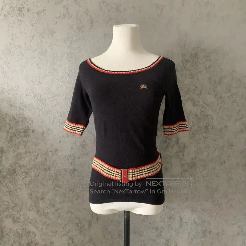 Burberry Burberry Black Wool Off-Shoulder Knit Top. Size M / US 6-8 / IT 42-44 - 3 Thumbnail