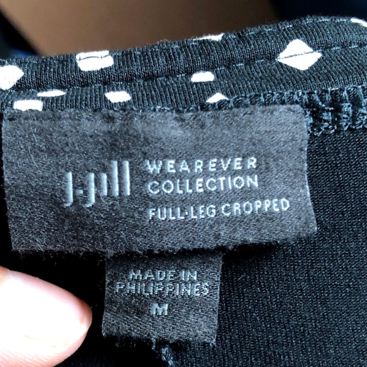 Vintage J Jill Womens Pants Cropped Stretch Wearever Collection Black Tan Full Leg Size 32" / US 10 / IT 46 - 4 Thumbnail