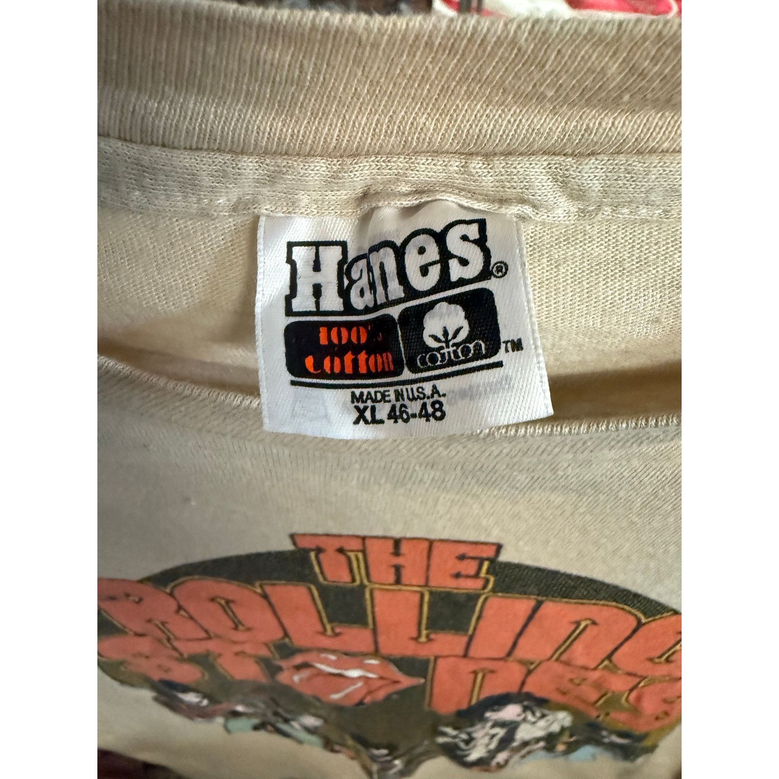 Hanes 1980 Rolling Stones Original Tour Shirt Size US XL / EU 56 / 4 - 2 Thumbnail