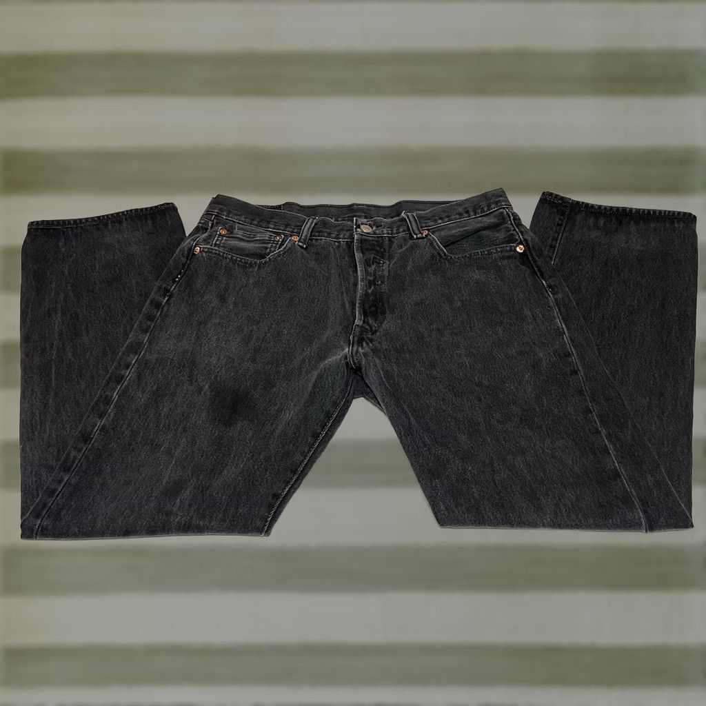 Levi's VINTAGE Levi’s 501 Jeans Men’s Regular 34x30 Black Denim Button Fly Straight 501 Series Mens Comfort Pockets Size US 34 / EU 50 - 1 Thumbnail