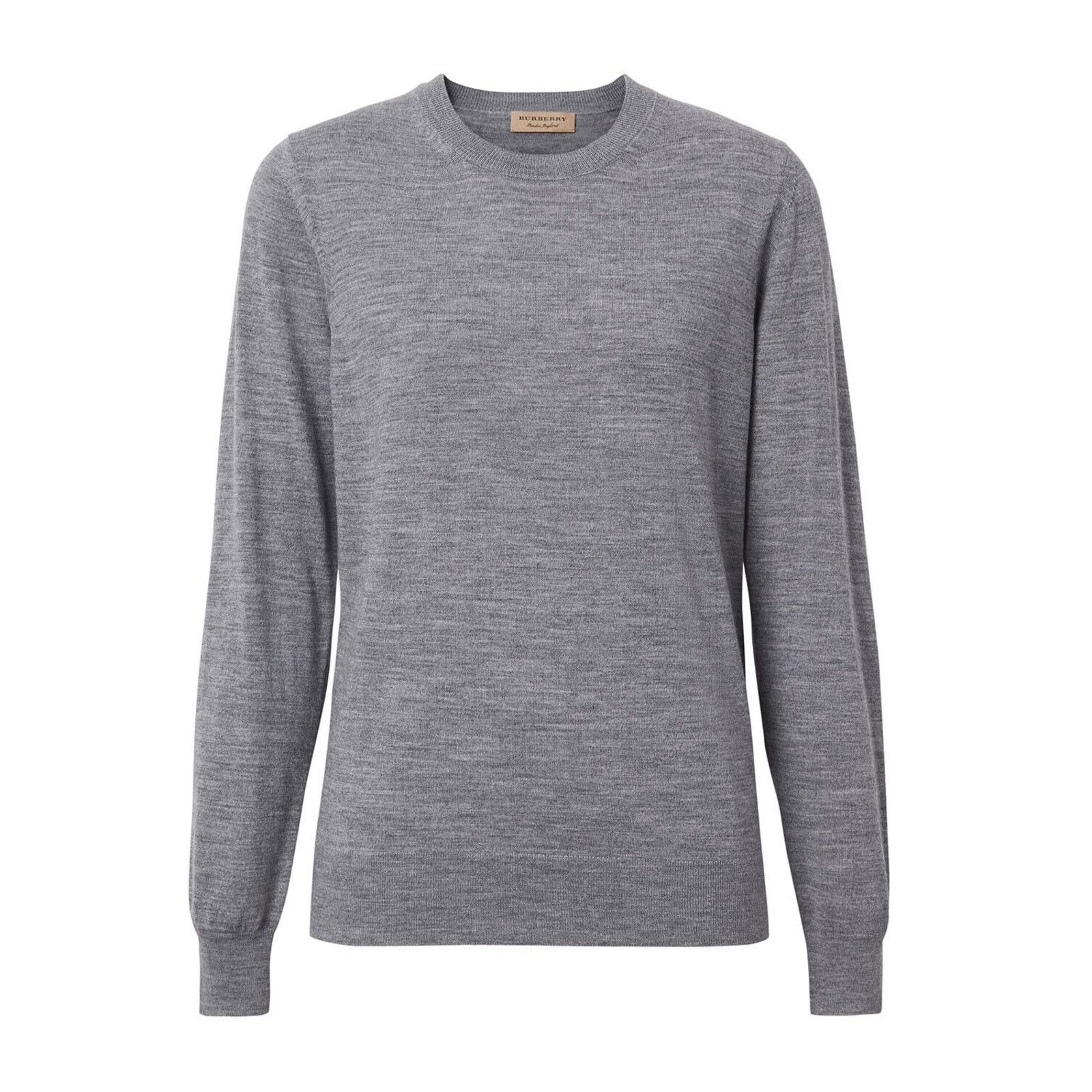 Burberry BEMPTON GRAY WOOL ELBOW CHECK PATCHES PULLOVER SWEATER L Size L / US 10 / IT 46 - 3 Thumbnail
