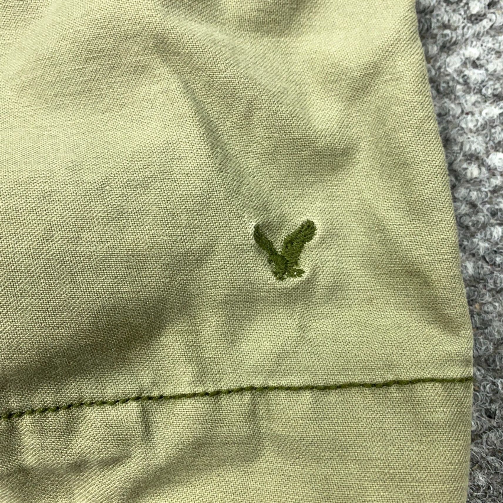American Eagle Outfitters American Eagle Jacket Womens Medium Green Twill Zip/Snap Removable Hood Size M / US 6-8 / IT 42-44 - 4 Thumbnail