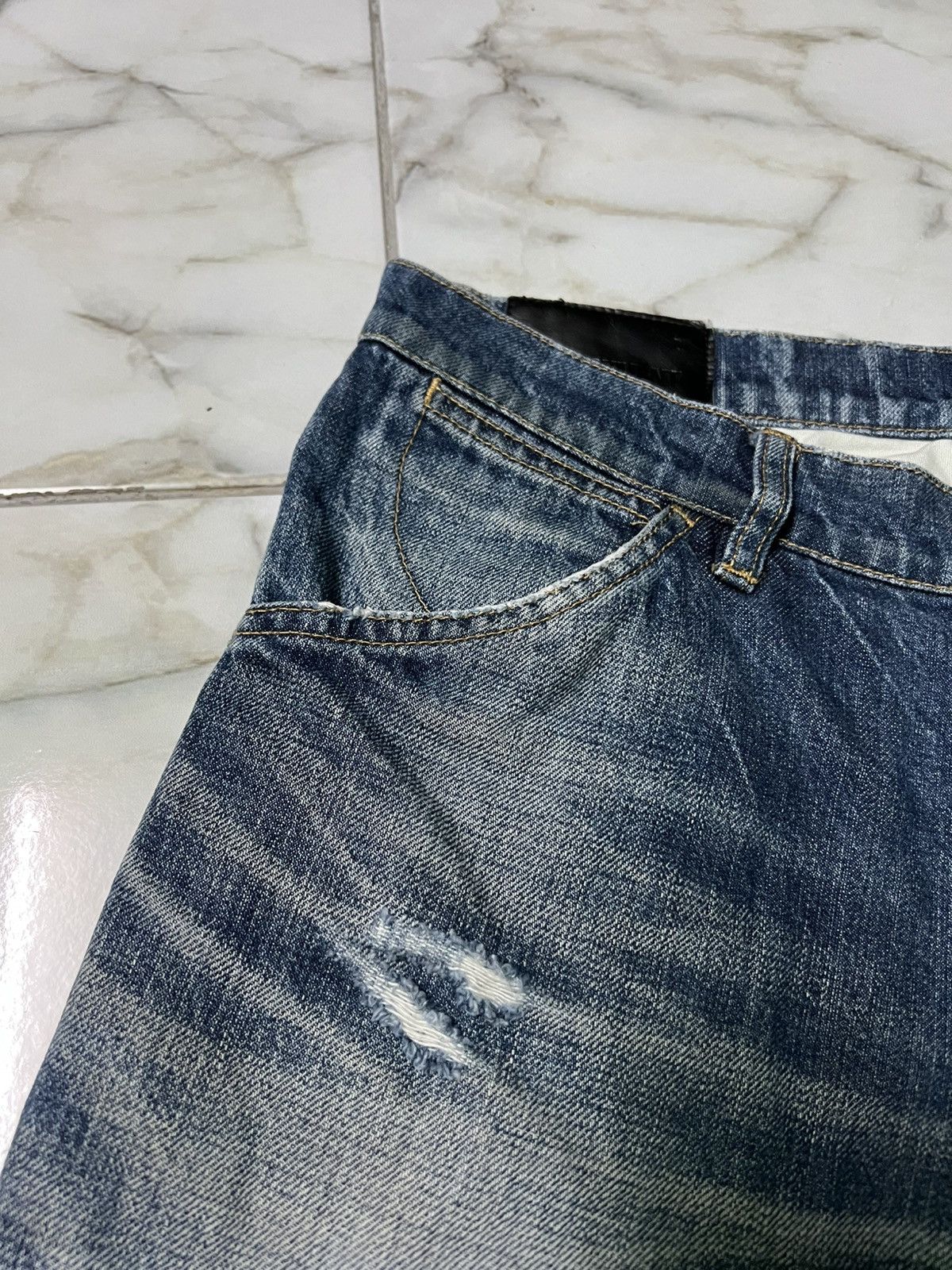 Attachment × If Six Was Nine × PPFM 💥Insane 90’s Japanese Attachment Curved Distress Flare Jean Size US 30 / EU 46 - 7 Thumbnail
