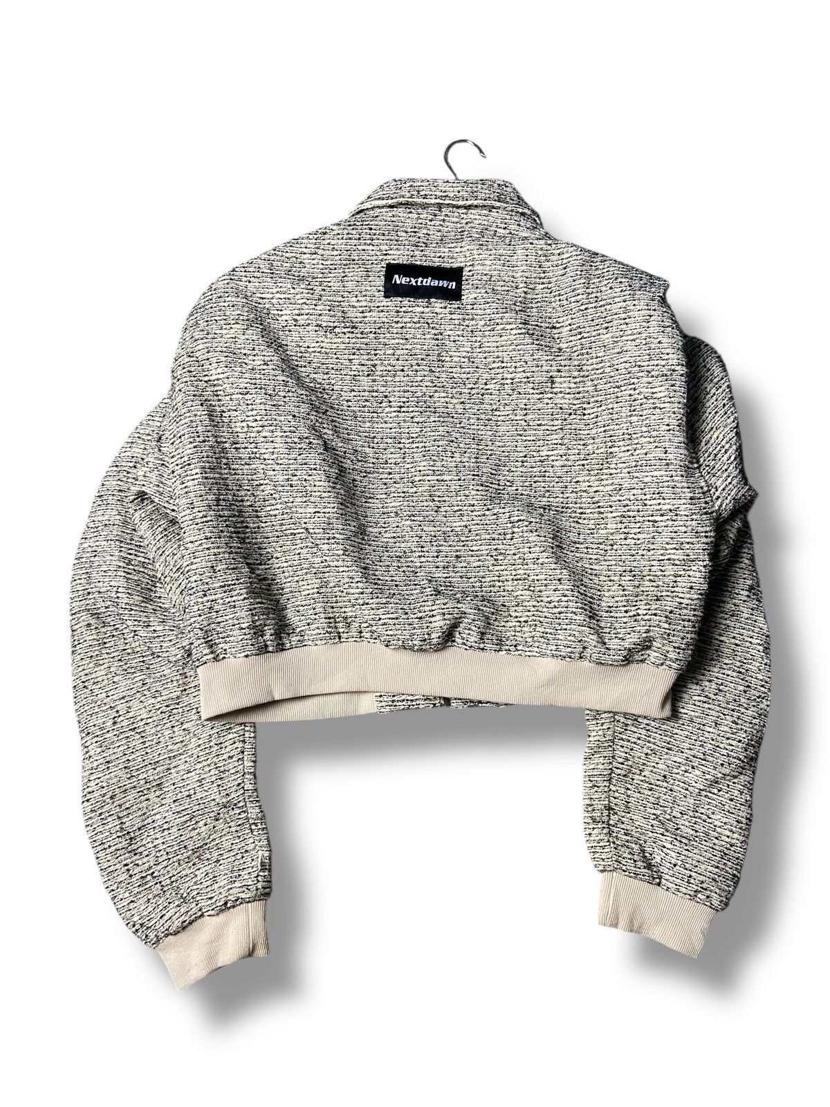 Japanese Brand Next Dawn Tweed Crop Bomber Style Jacket (155) Size US L / EU 52-54 / 3 - 5 Thumbnail