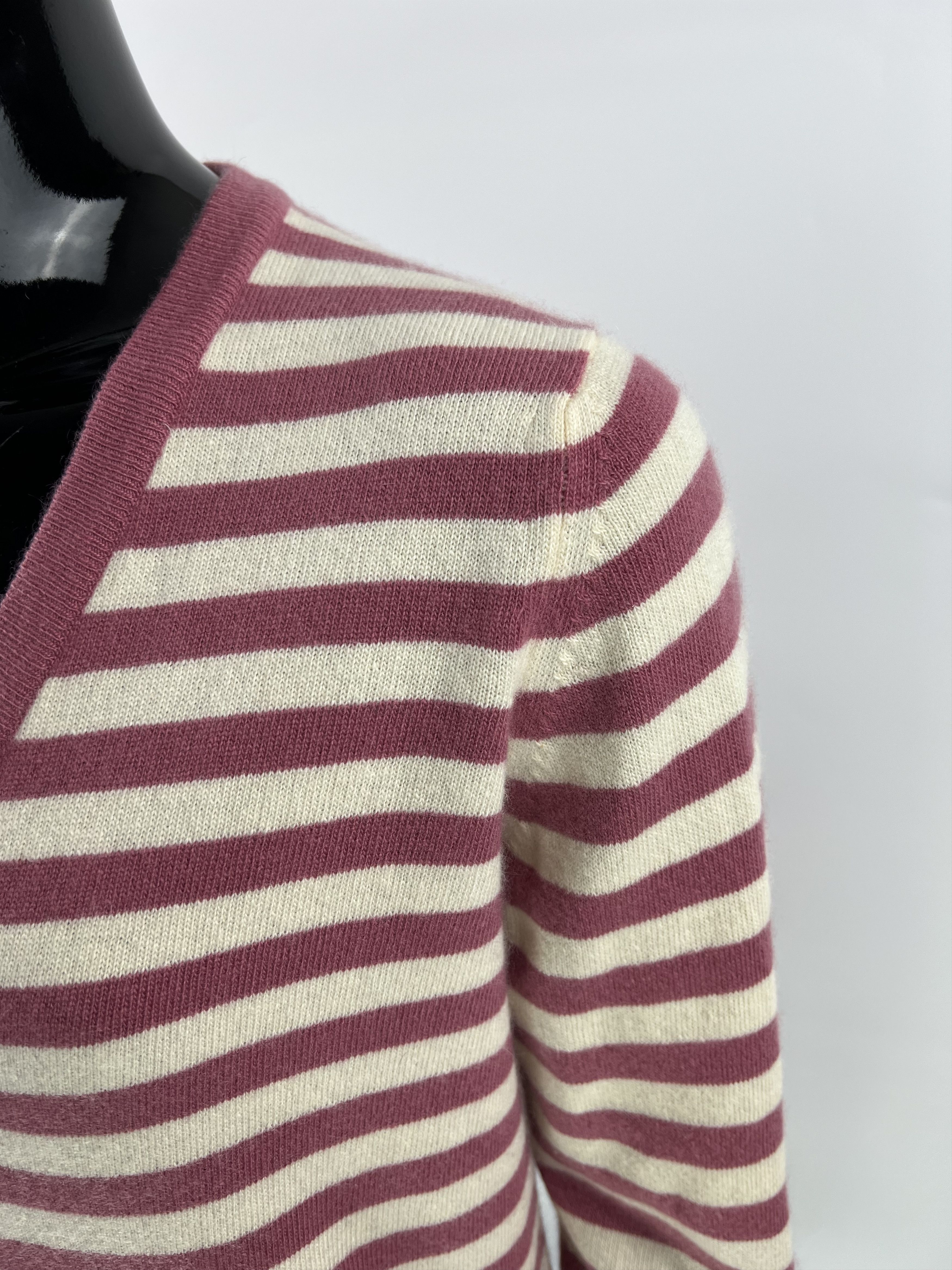 Ballantyne Ballantyne Vintage 100% Pure Cashmere Striped Cardigan Size S / US 4 / IT 40 - 5 Thumbnail