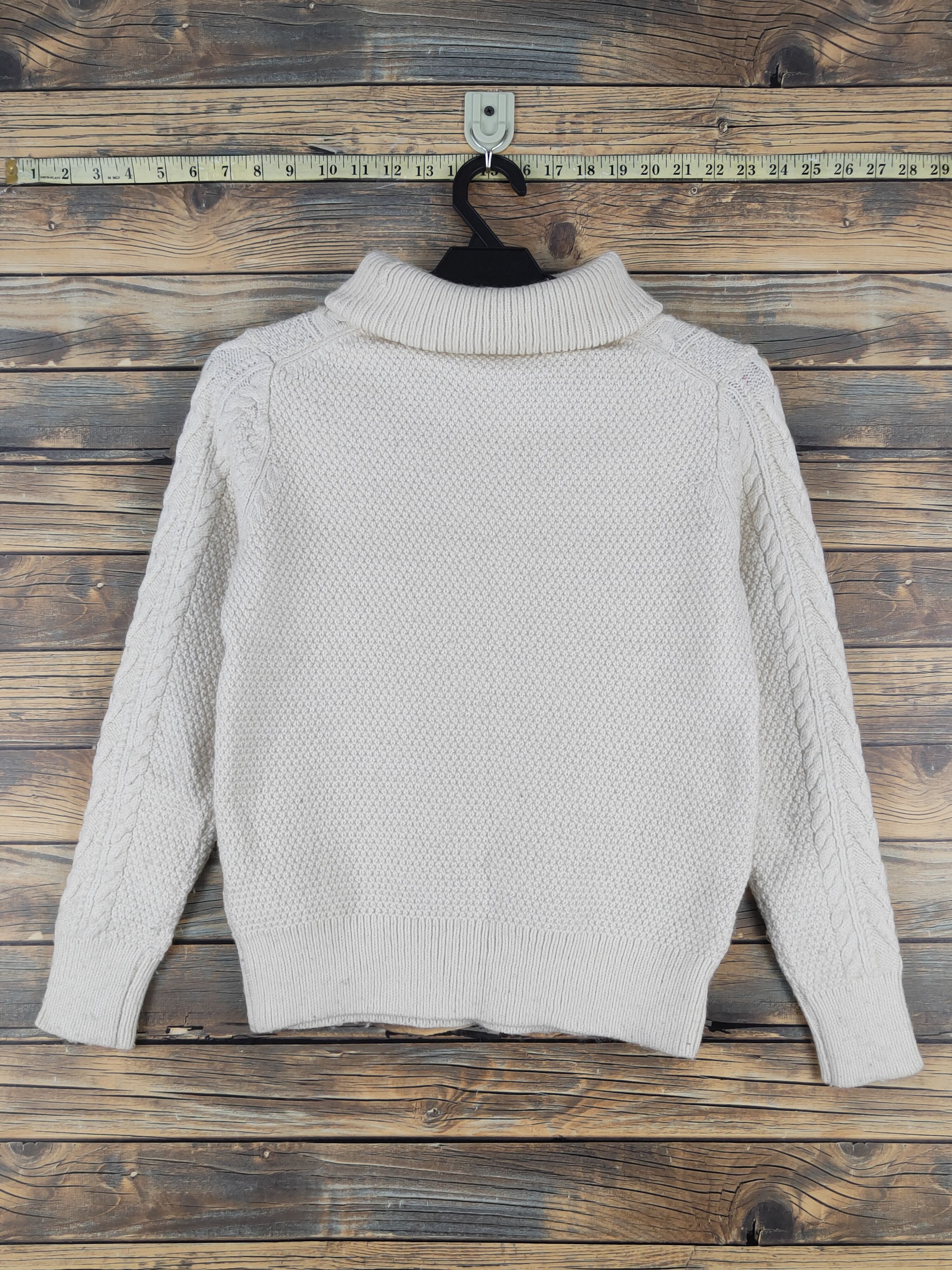 Aran Isles Knitwear × Global Work × Japanese Brand Global Work Cream Knitwear Sweatshirts #W1239 Size S / US 4 / IT 40 - 7 Thumbnail