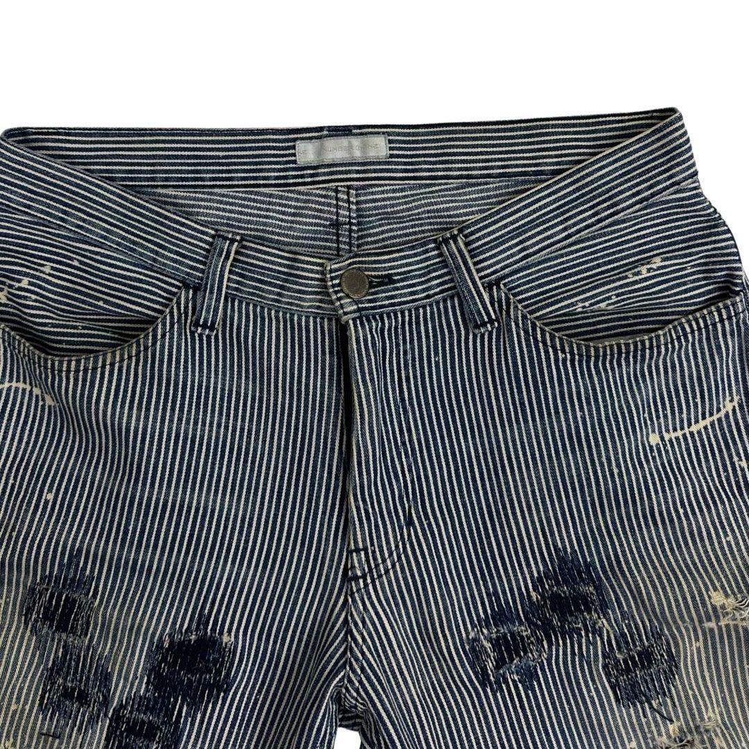 Number (N)ine Number Nine Pinstripe AW01 ‘Standards’ Distressed Denim Size US 31 - 6 Thumbnail
