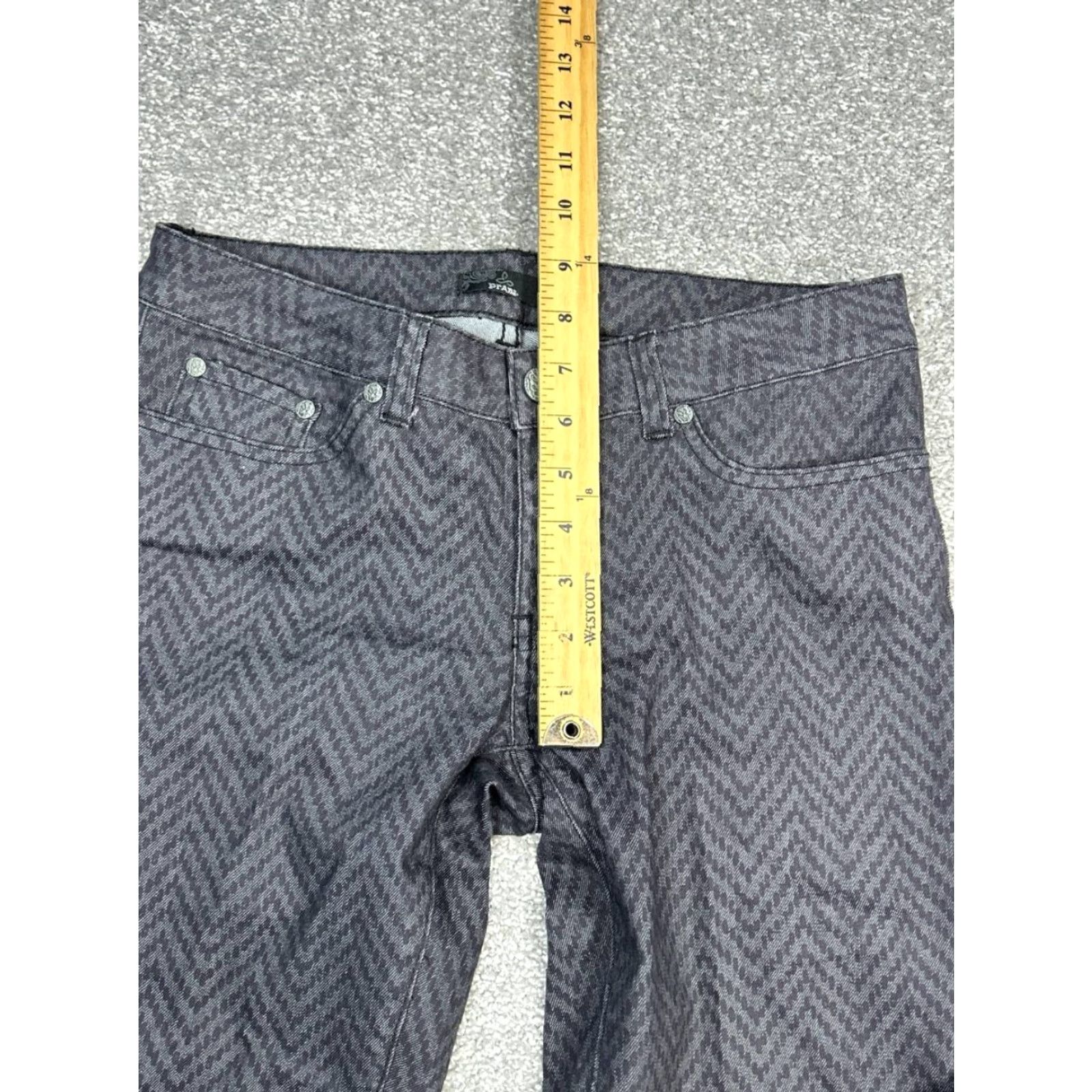 Prana prAna Kara Jeans Womens Jeans Gray 30x32 Denim Cotton Stretch Chevron Skinny 4 City Womens Size 27" / US 4 / IT 40 - 5 Thumbnail
