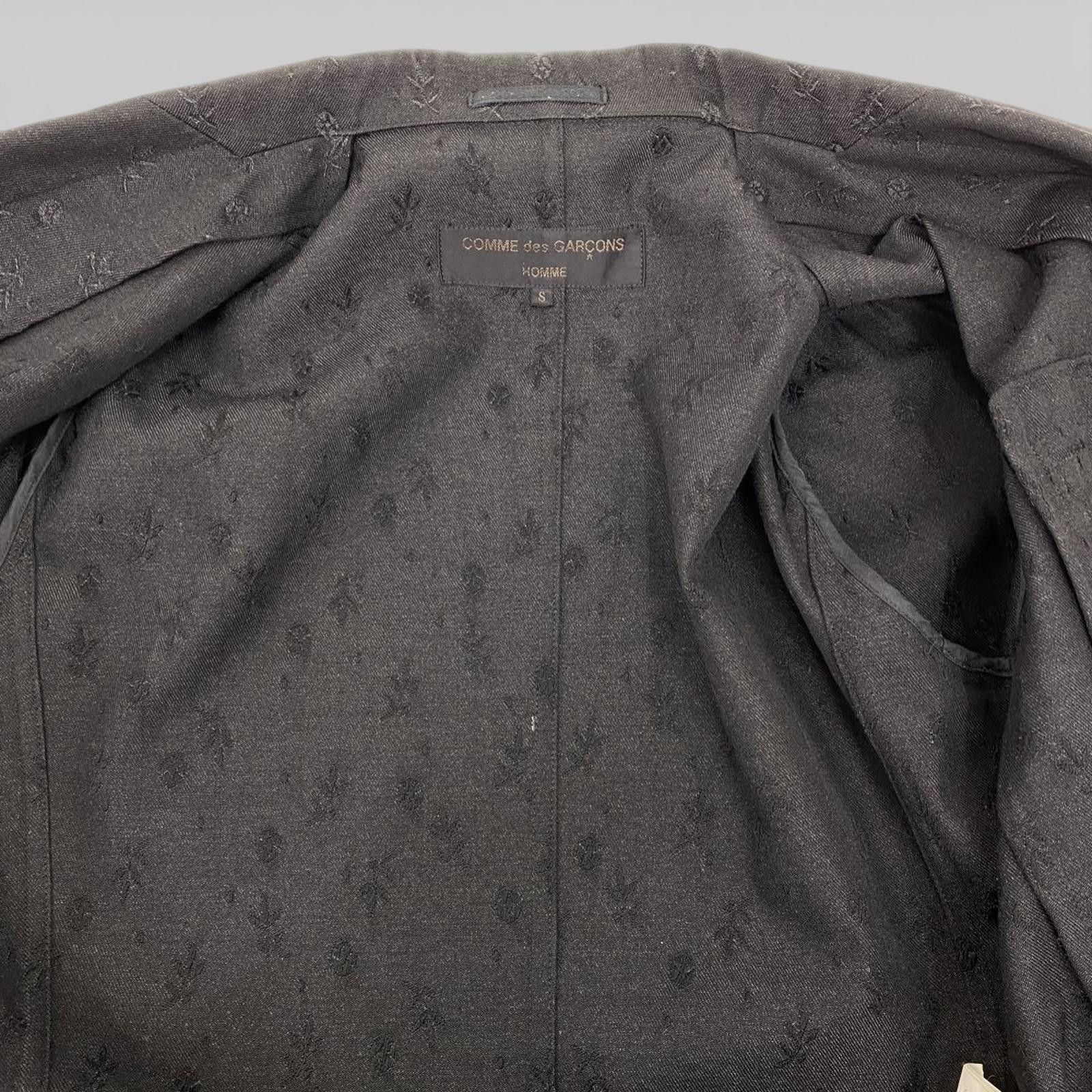 Comme des Garcons Comme des Garçons - Black Embroidered Blazer Jacket Size 38R - 3 Thumbnail