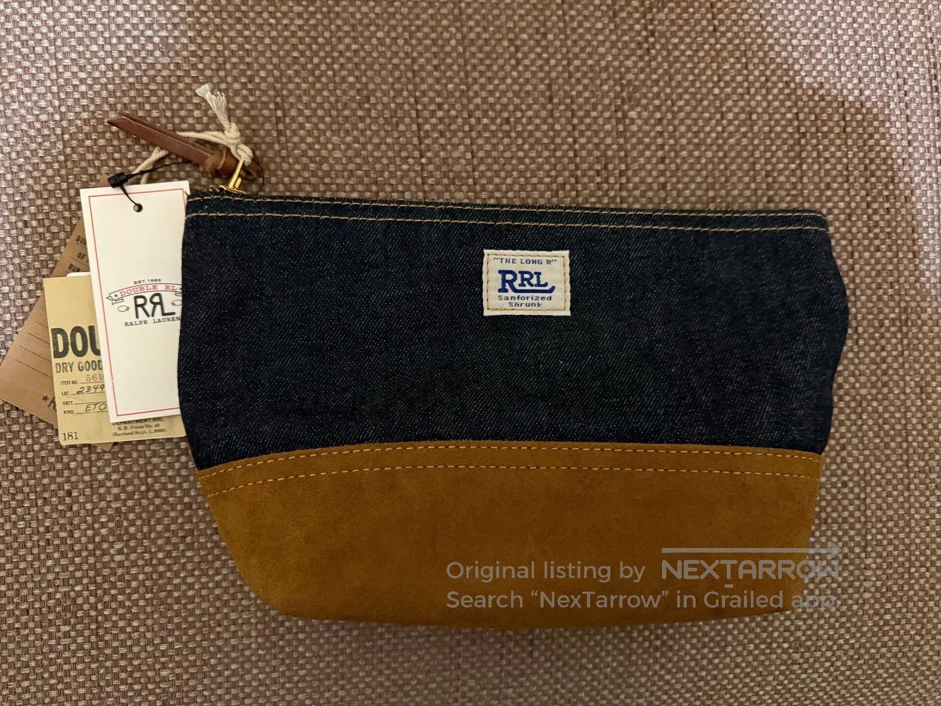 RRL Ralph Lauren RRL Double RL Denim Toiletry Pouch. Size ONE SIZE - 1 Thumbnail