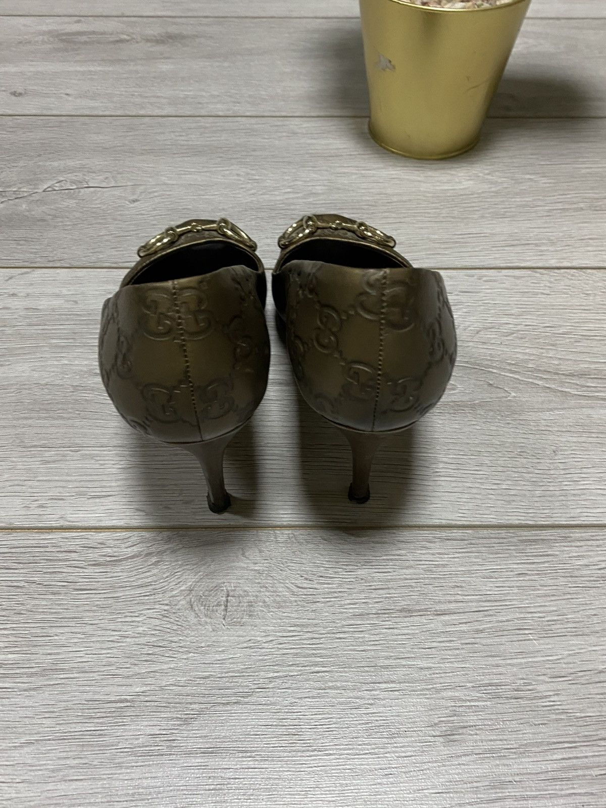Gucci Gucci horse-bit monogram GG leather heels shoes Size US 8 / IT 38 - 4 Thumbnail