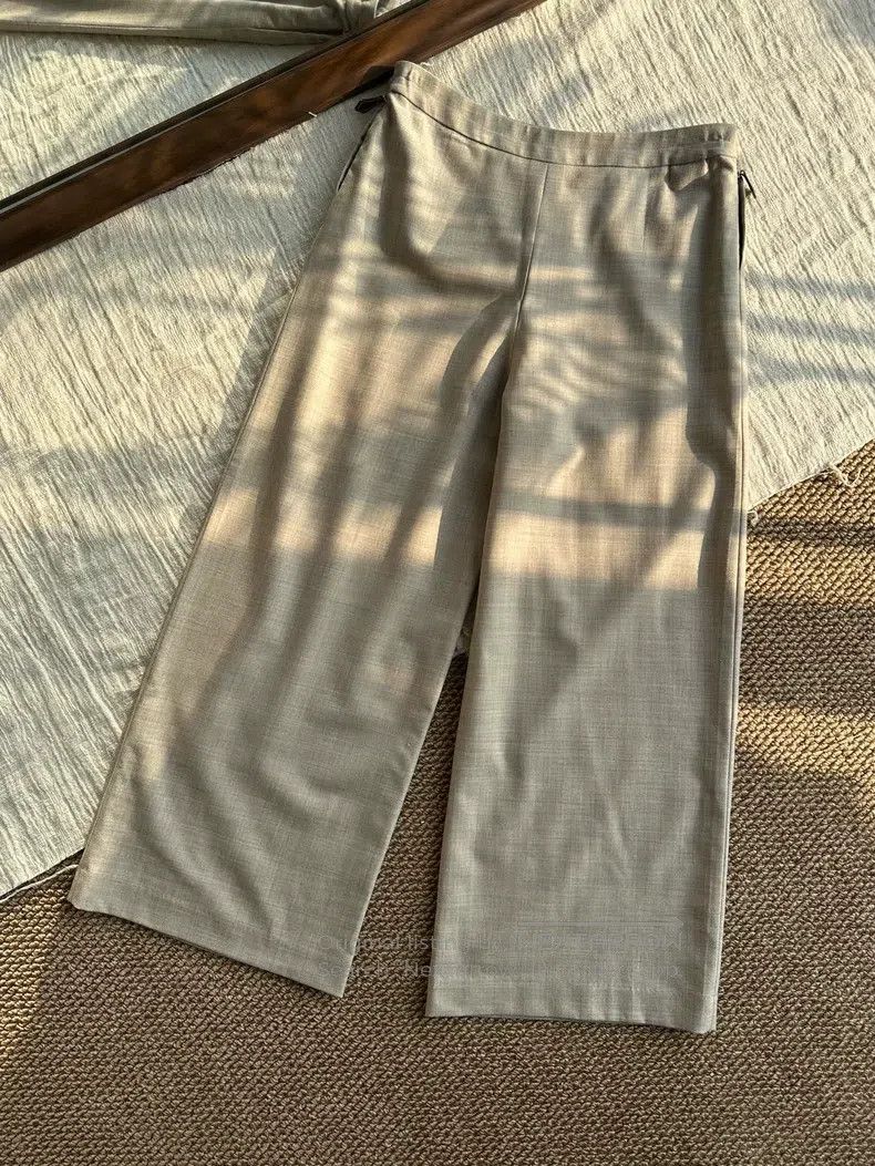 Hermes Hermes Wool Casual Notched Cuff Trousers, Women's, Beige G Size 24" / US 00 / IT 34 - 2 Thumbnail
