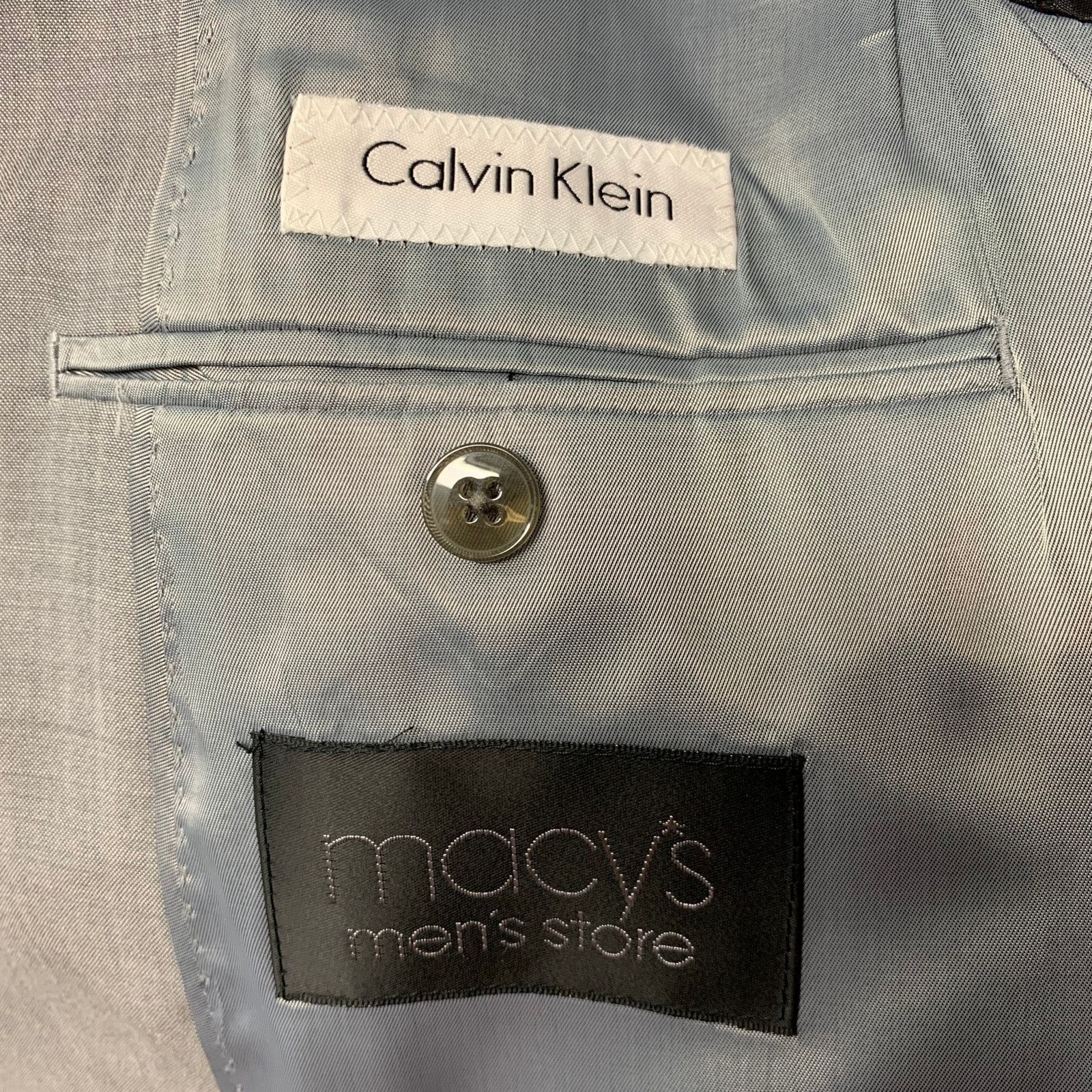 CALVIN KLEIN Size 38 Grey Wool Notch Lapel Sport Coat