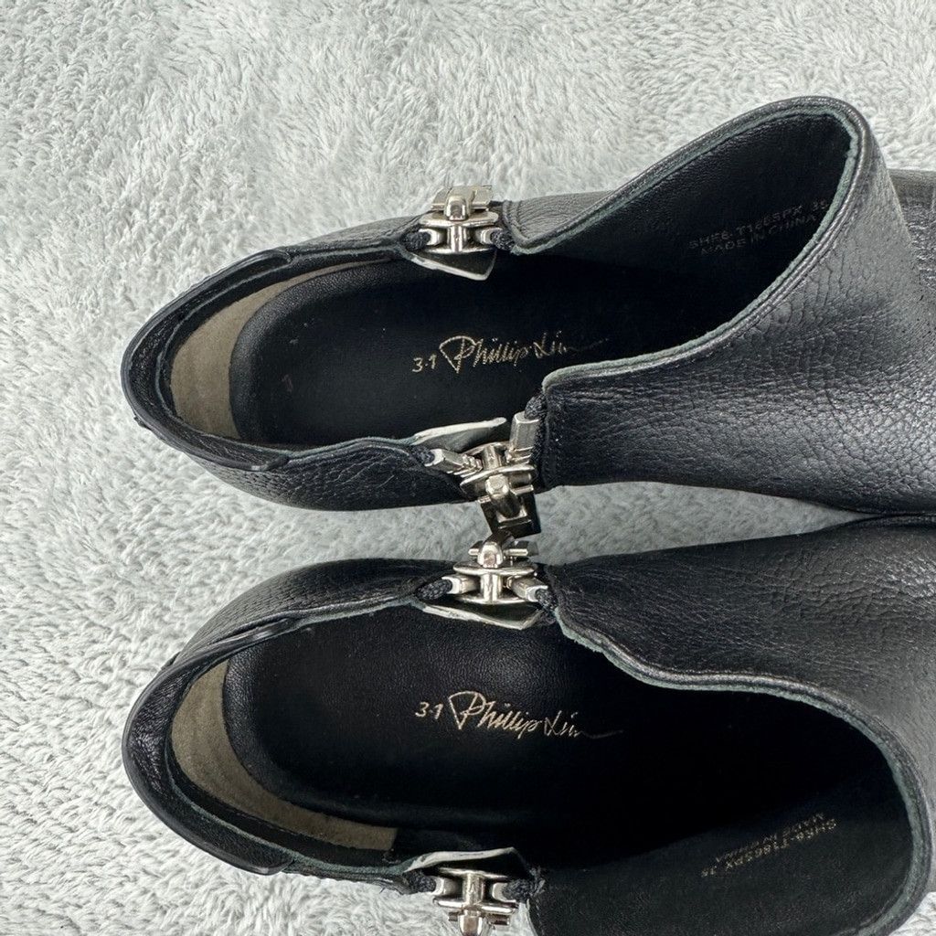 3.1 Phillip Lim 3.1 Phillip Lim Women's Size 5 US Alexa Black Leather Ankle Size US 5 / IT 35 - 5 Thumbnail