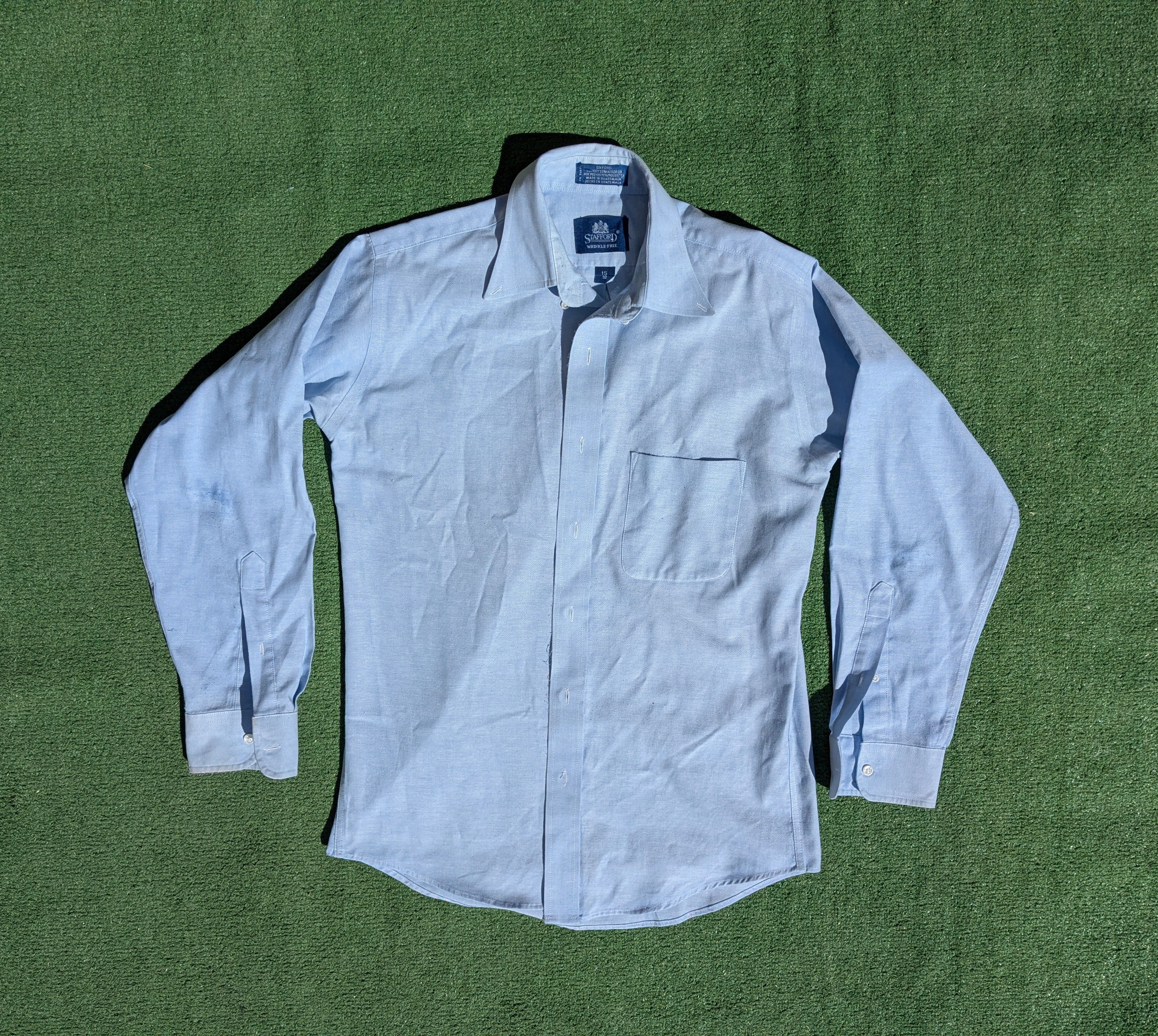 Stafford Stafford Wrinkle Free Cotton Poly Oxford Button Pocket Shirt Size US M / EU 48-50 / 2 - 6 Thumbnail