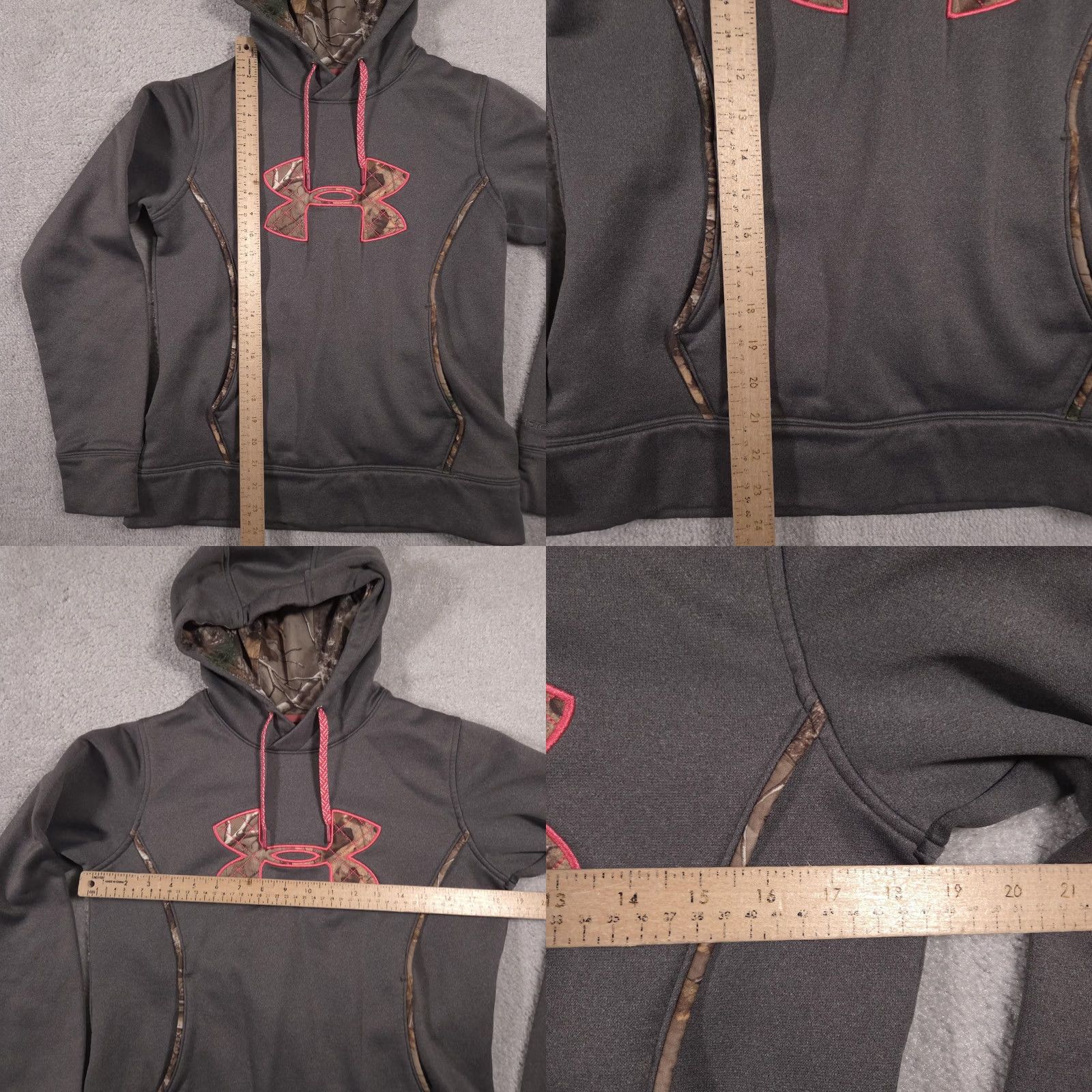 Under Armour Under Armour Hoodie Womens Small Gray UA Storm Camouflage Logo Pullover Sweatshirt Size S / US 4 / IT 40 - 8 Thumbnail