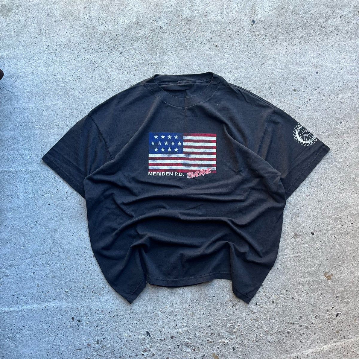 DARE D.A.R.E. Meriden USA drugs vintage black tshirt L