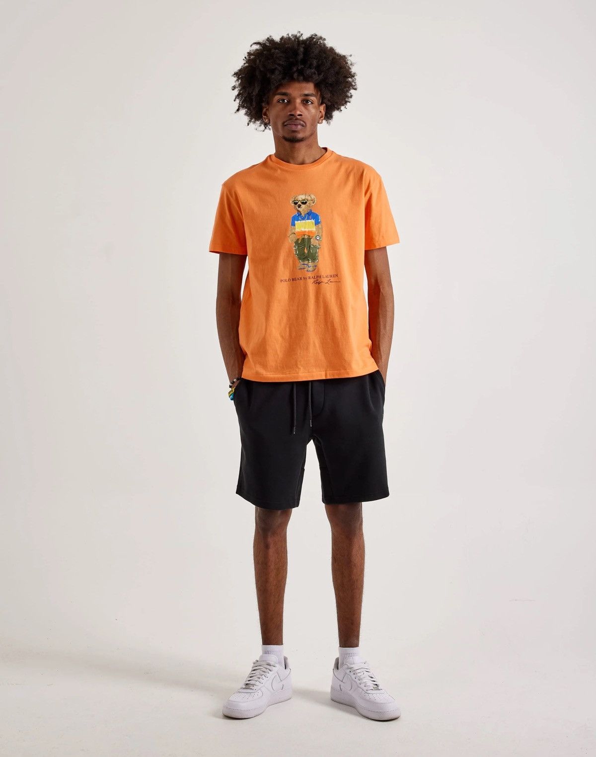 Polo Ralph Lauren Beach Bear Graphic Print T-Shirt Orange XL