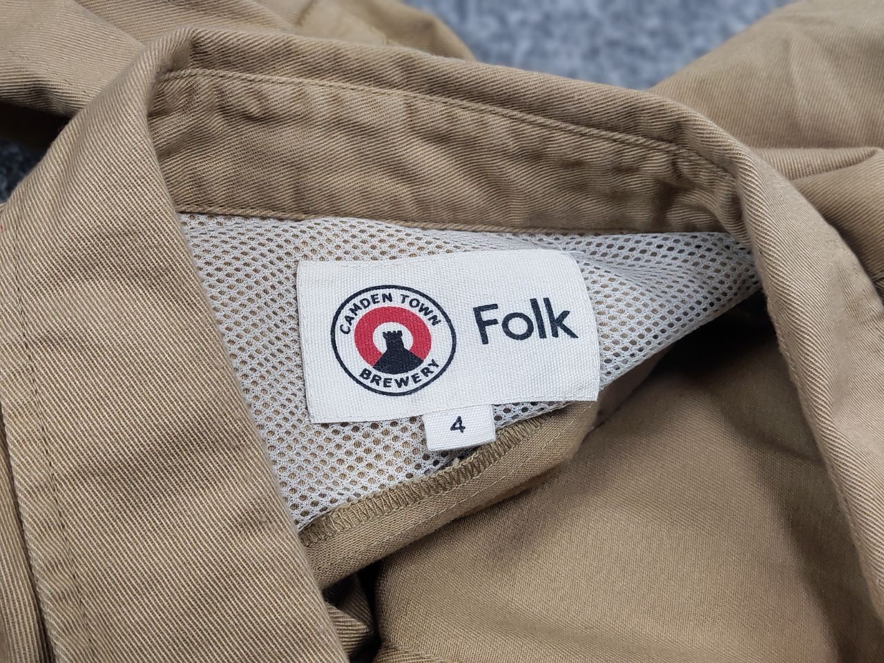 Folk Folk Design Camden Town Beige Logo Casual Button Down Shirt Size US L / EU 52-54 / 3 - 14 Thumbnail