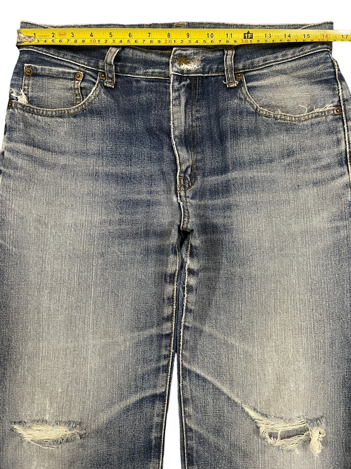 Uniqlo Vintage Japanese Uniqlo Blend Wash Distress Baggy Jeans Size US 32 / EU 48 - 9 Thumbnail