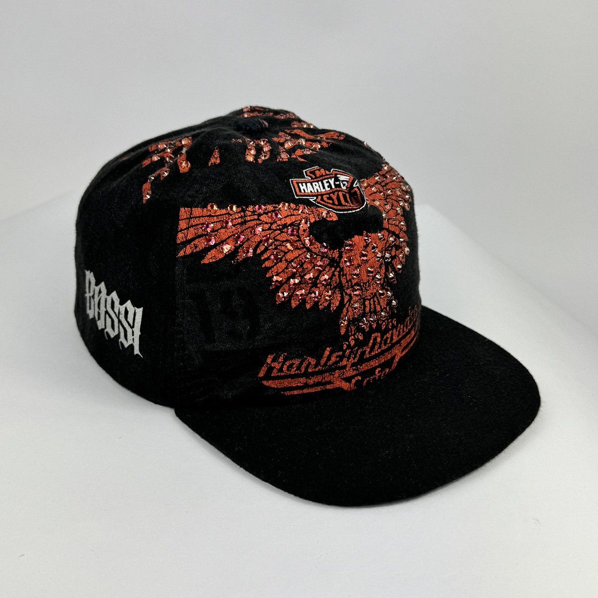 Bossi Sportswear BOSSI HARLEY DAVIDSON 1/1 RHINESTONE VINTAGE CAP Size ONE SIZE - 4 Thumbnail