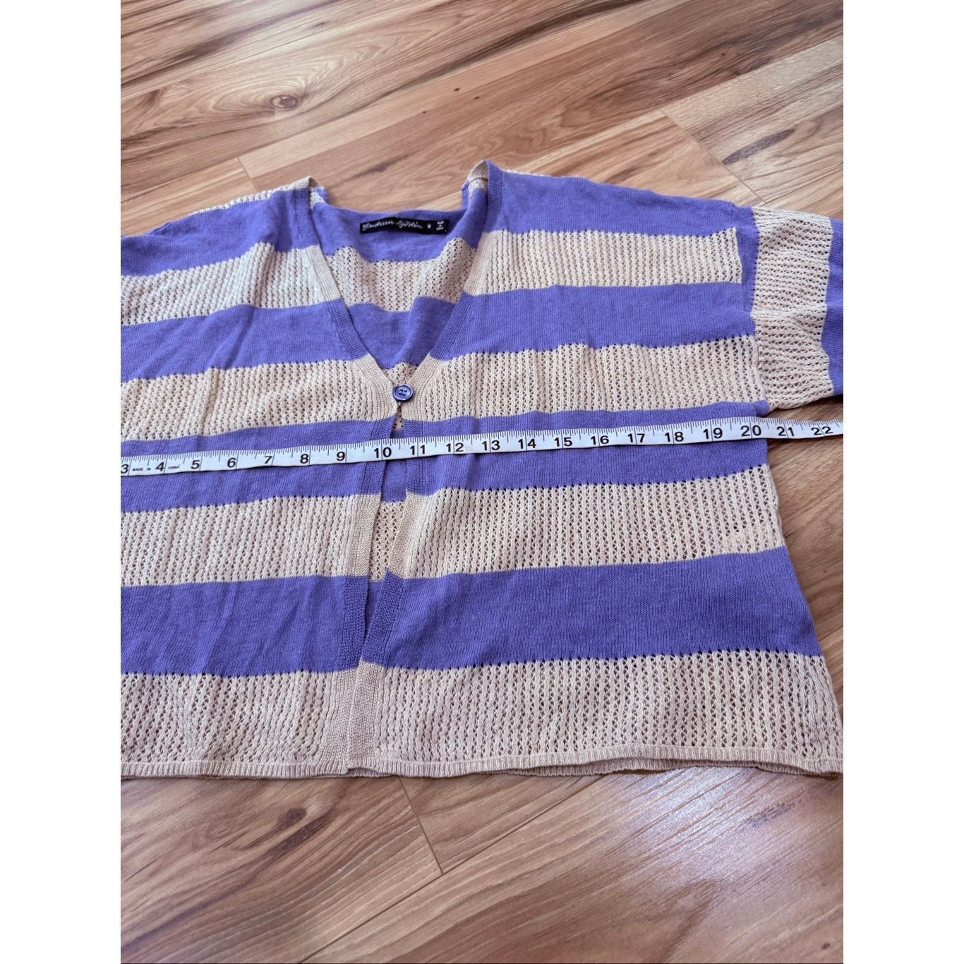 Guru Gudrun Sjoden button front linen blend striped cardigan sweater size Medium Size M / US 6-8 / IT 42-44 - 6 Thumbnail