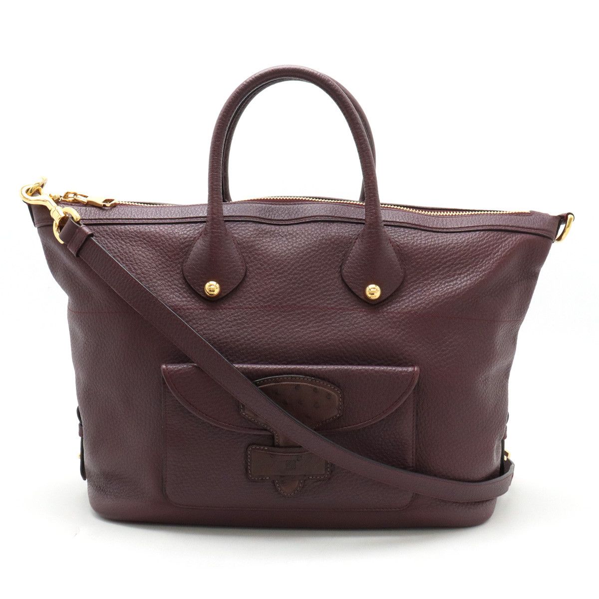 Loewe Loewe Loewe Leather/Ostrich May 35 Tote Bag 2WAY Leather Tote Bag in Great Condition Size ONE SIZE - 1 Thumbnail