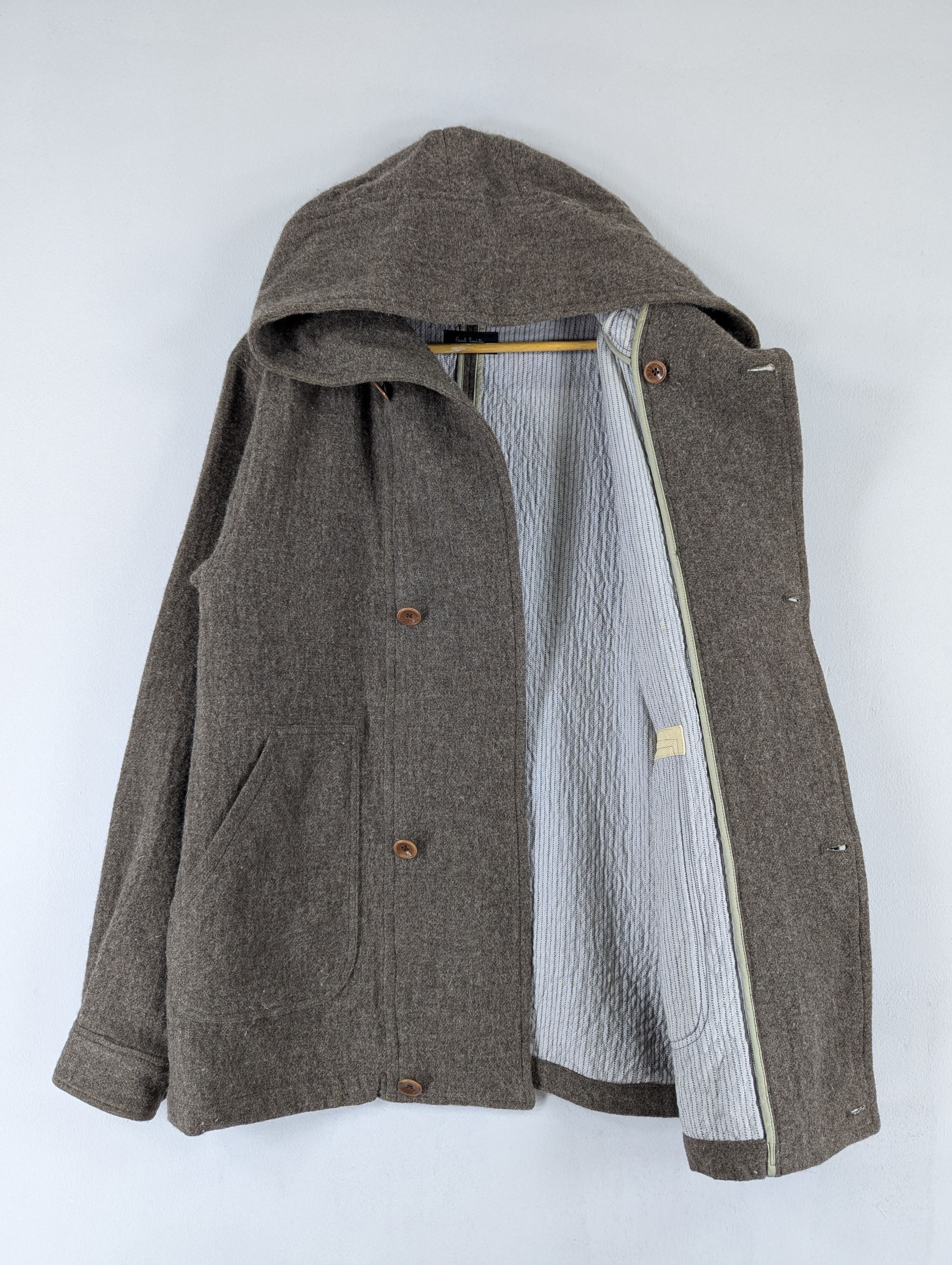 Designer × Paul Smith Paul Smith Cotton Wool Mix Tweed Double Hood Coat Jacket Size US L / EU 52-54 / 3 - 9 Thumbnail