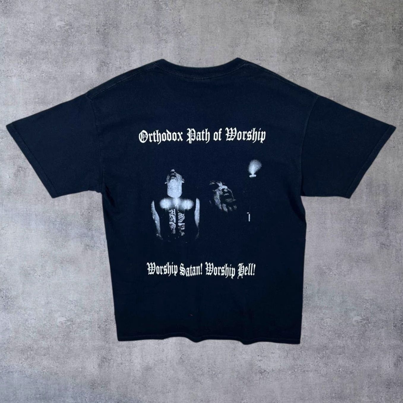 Gildan Forbidden Eye Orthodox Path Of Worship Heavy Black Metal Band T-Shirt Medium Black Graphic Print Front Back Mens Shirt M Size US M / EU 48-50 / 2 - 2 Thumbnail